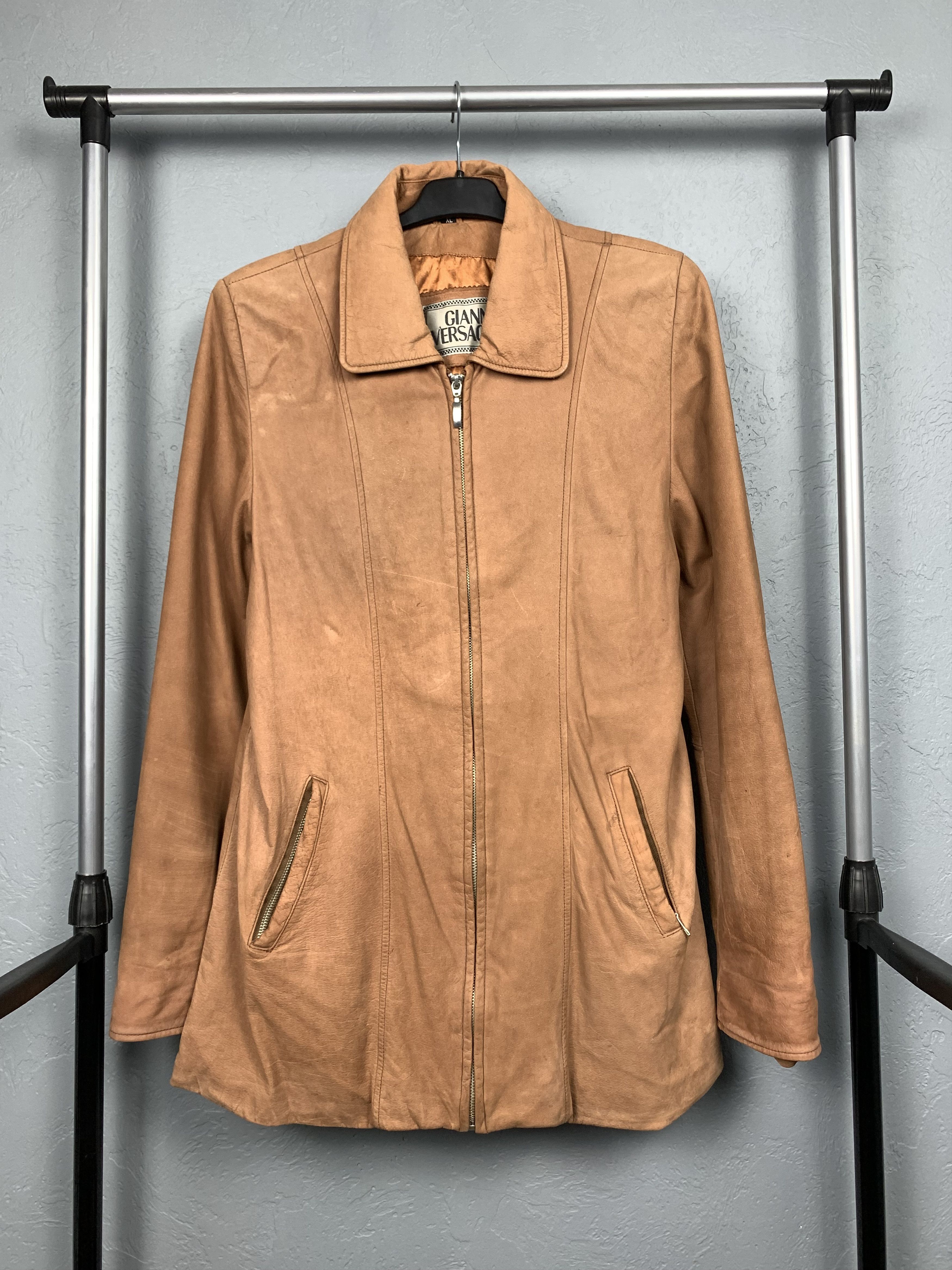 Versace Gianni Versace Womens Brown Leather Jacket Size M / US 6-8 / IT 42-44 - 1 Thumbnail