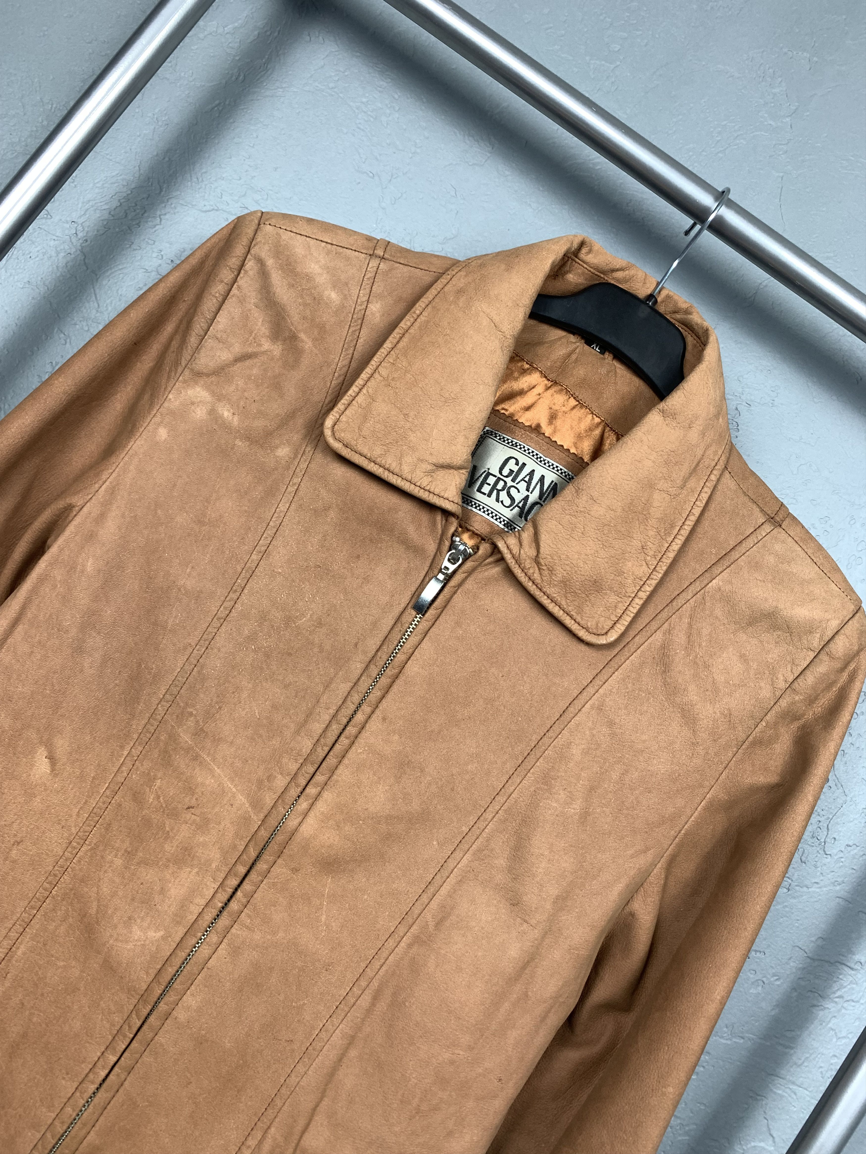 Versace Gianni Versace Womens Brown Leather Jacket Size M / US 6-8 / IT 42-44 - 2 Thumbnail