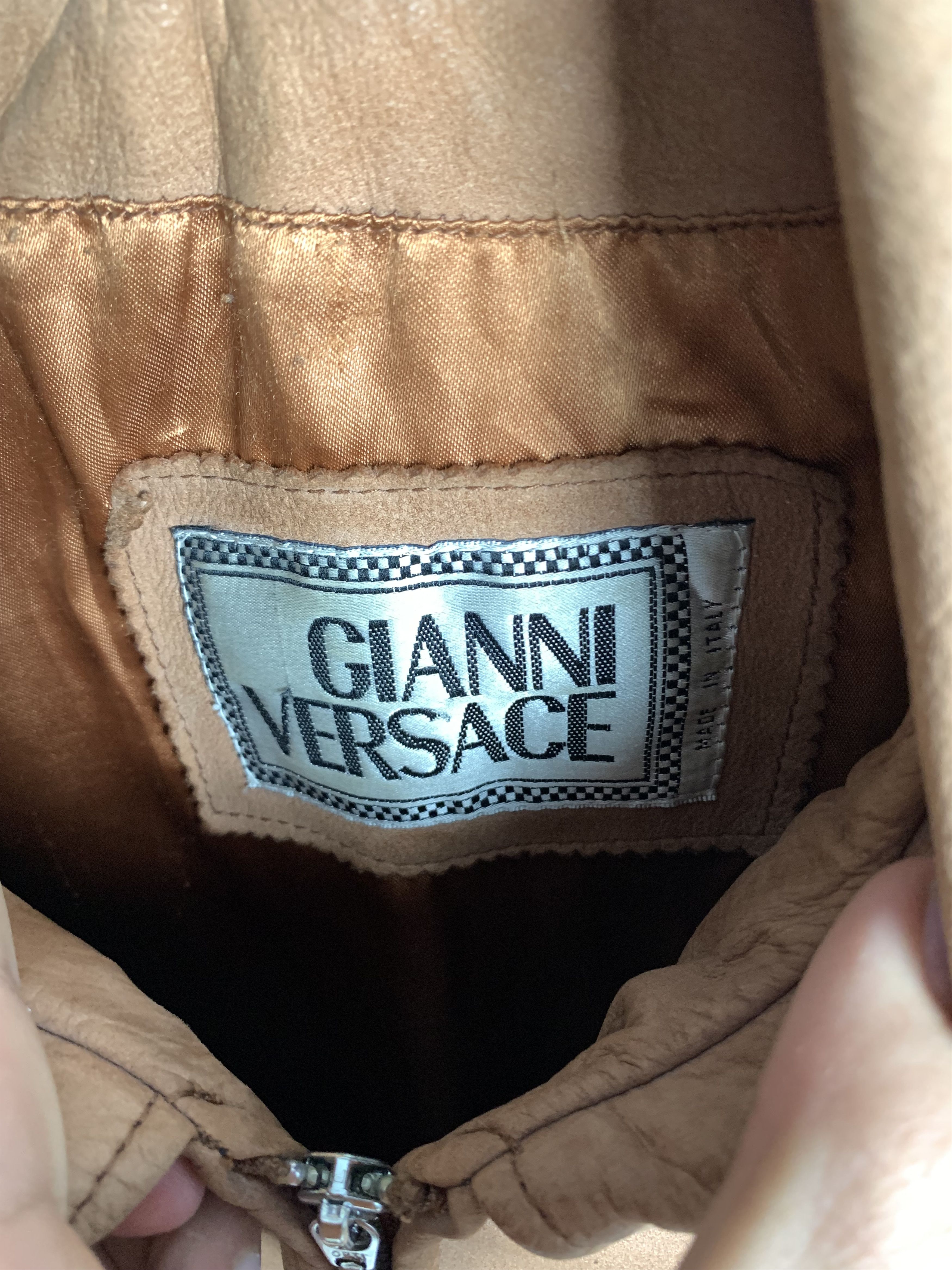 Versace Gianni Versace Womens Brown Leather Jacket Size M / US 6-8 / IT 42-44 - 3 Thumbnail