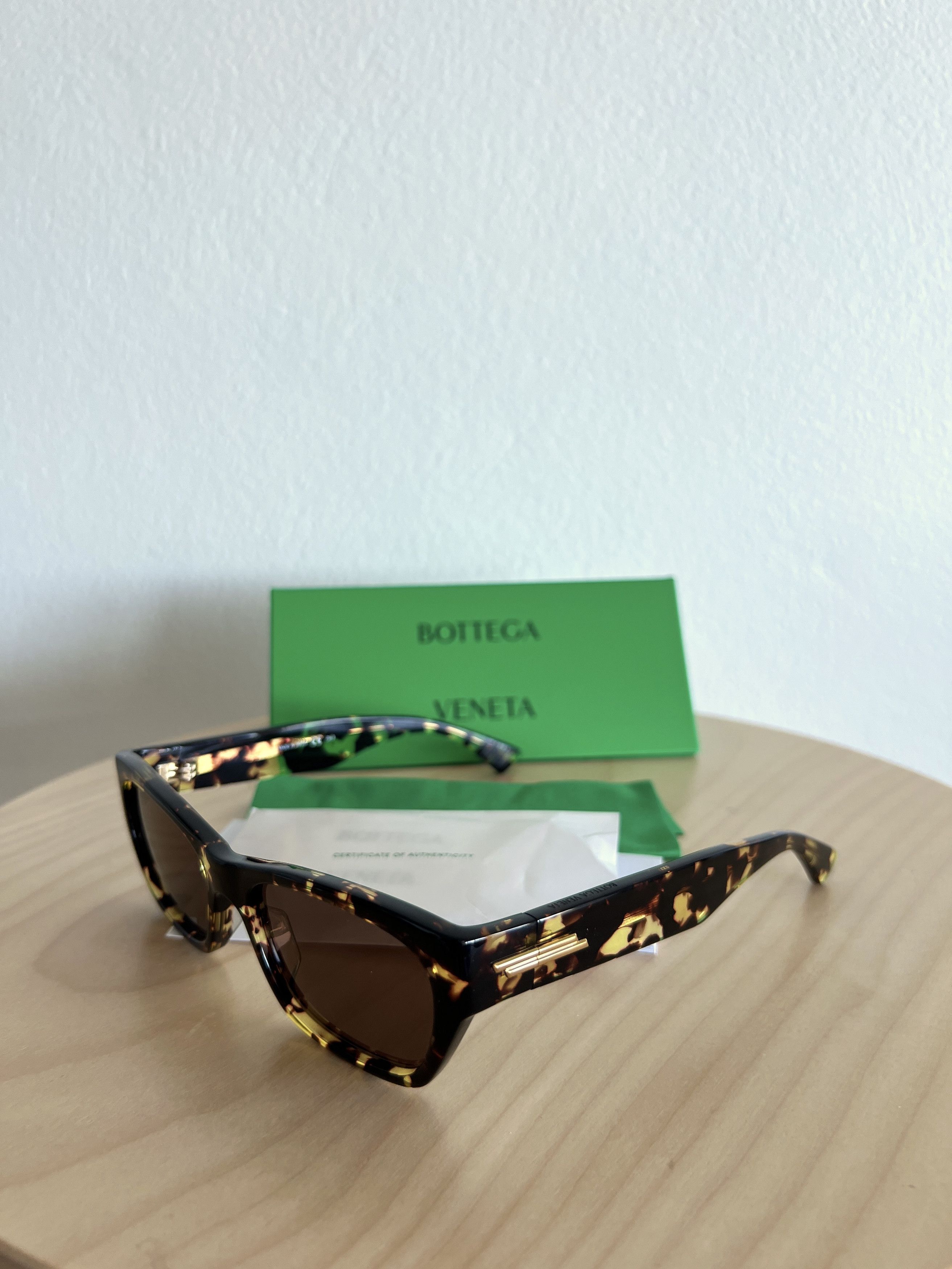 Bottega Veneta mens womens sunglasses BV1143S002 havana rectangle Size ONE SIZE - 3 Thumbnail