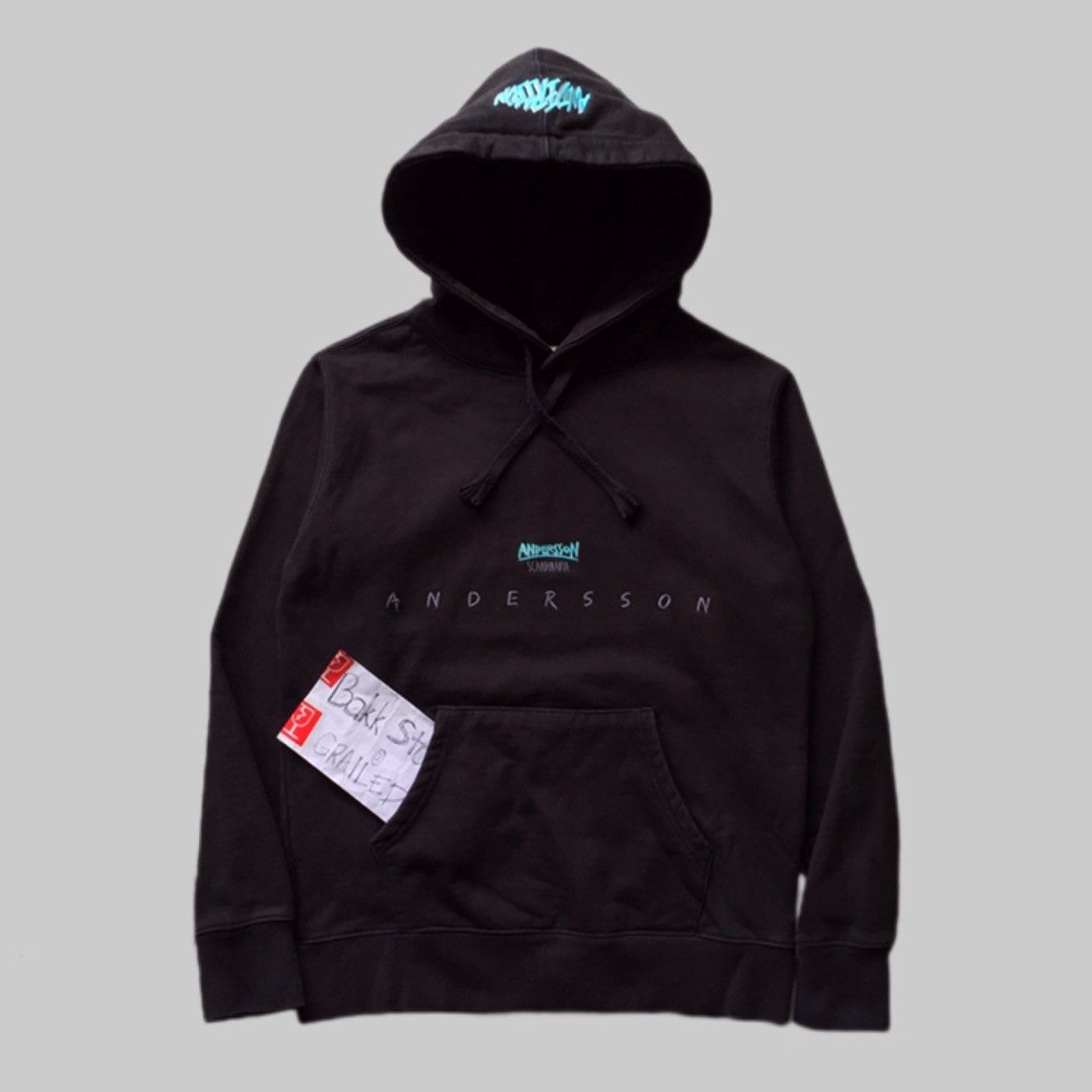 Andersson Bell UNISEX INSIDE OUT CONTRAST PANEL HOODIE BLACK