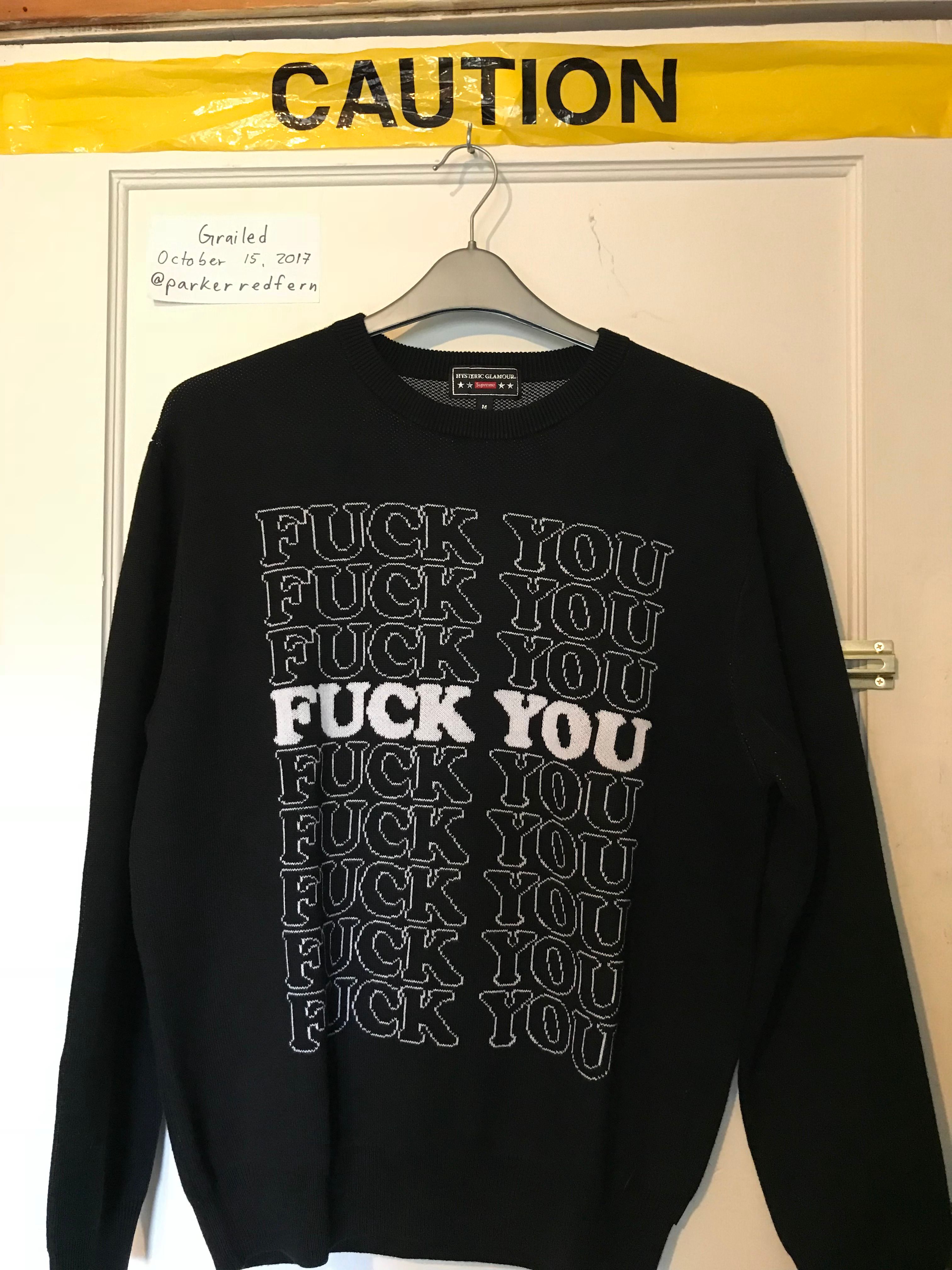 Supreme Supreme // Hysteric Glamour // Fuck You Sweater | Grailed
