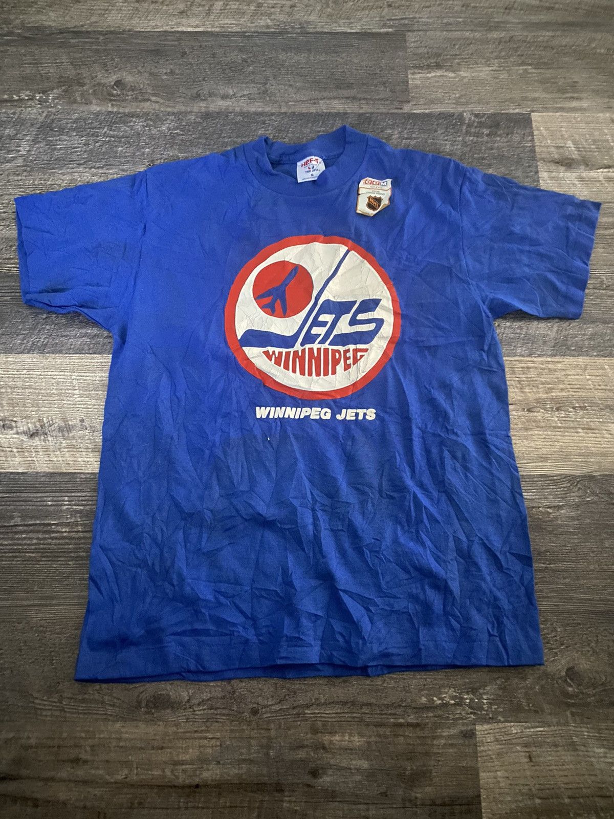 Vintage 1989 Winnipeg Jets Old Logo Tshirt - S