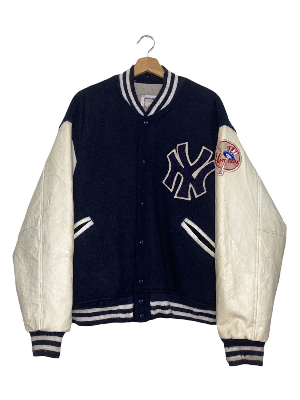 Veste En Cuir Mirage New York Yankees Taille 4XL - Bleu Officiel MLB, Derek Jeter