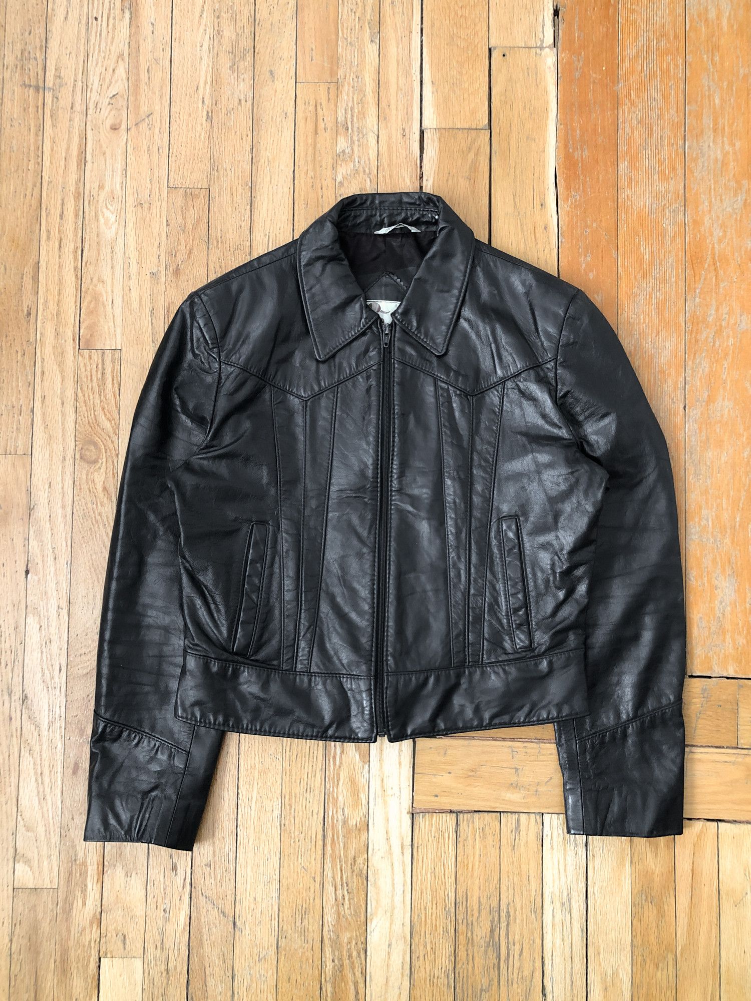 Vintage 90s Cropped Leather Jacket (Vuja De vibe) | Grailed