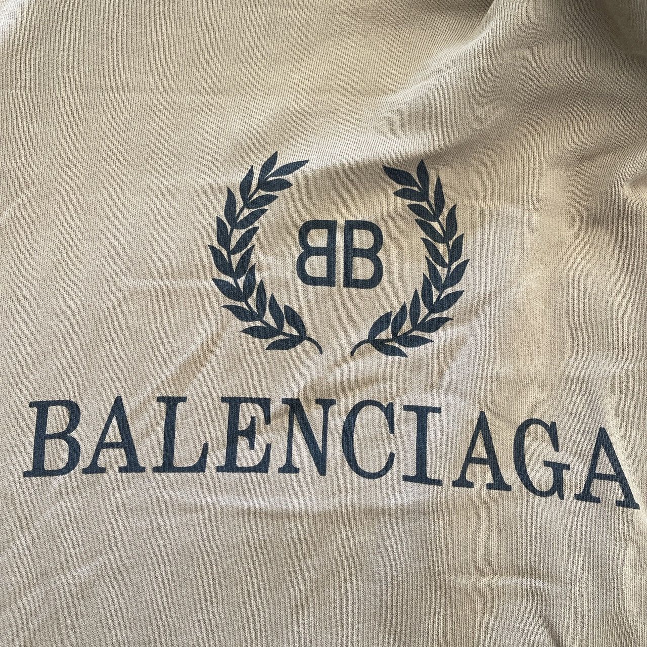 Balenciaga Balenciaga Beige Crest Hoodie Size US S / EU 44-46 / 1 - 3 Thumbnail