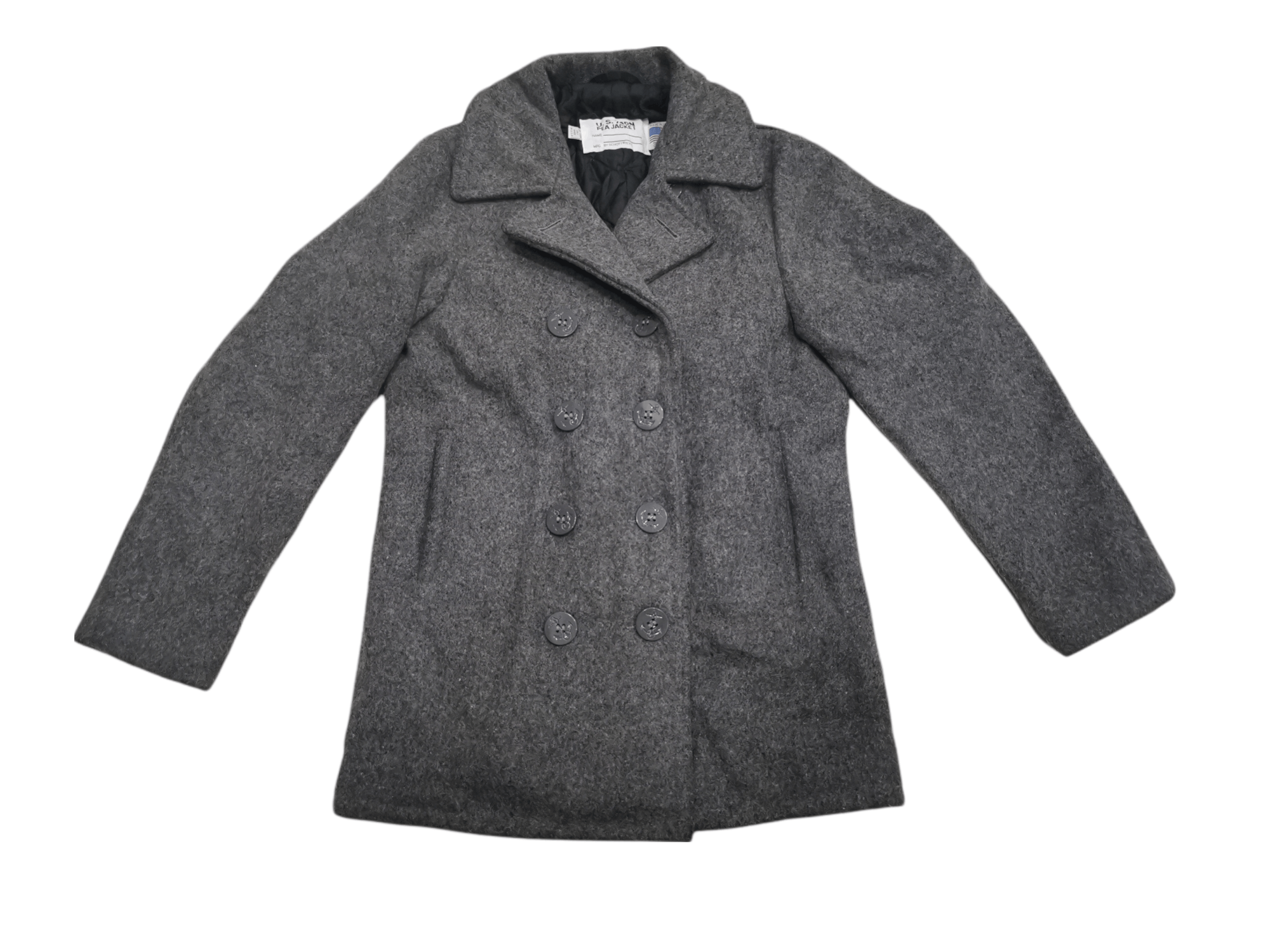 image of Made In USA x Schott Vintage U.s 740N Pea Jacket By Schott N.y.c in Grey, Men's (Size Small)