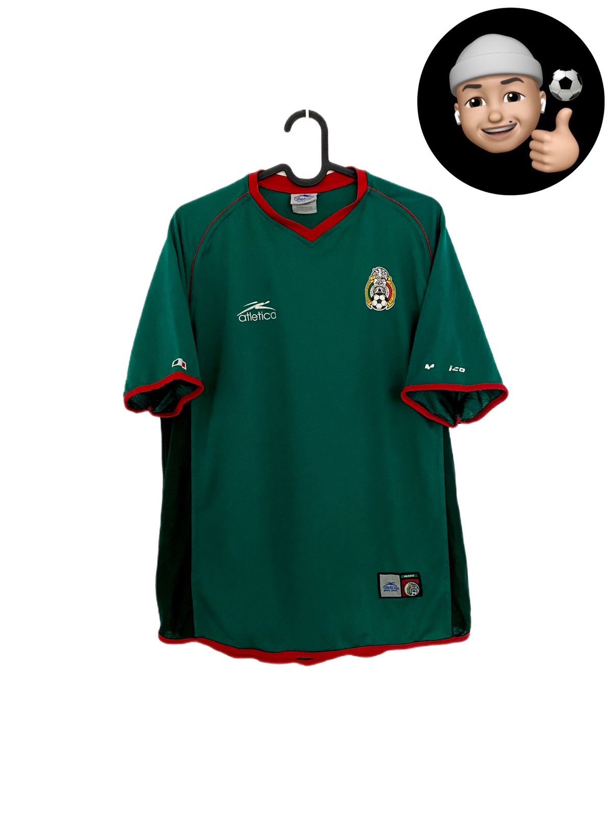 Maillot De Foot Mexique Jeux Olympiques Vintage - Taille L, Vert, Marque Atletica