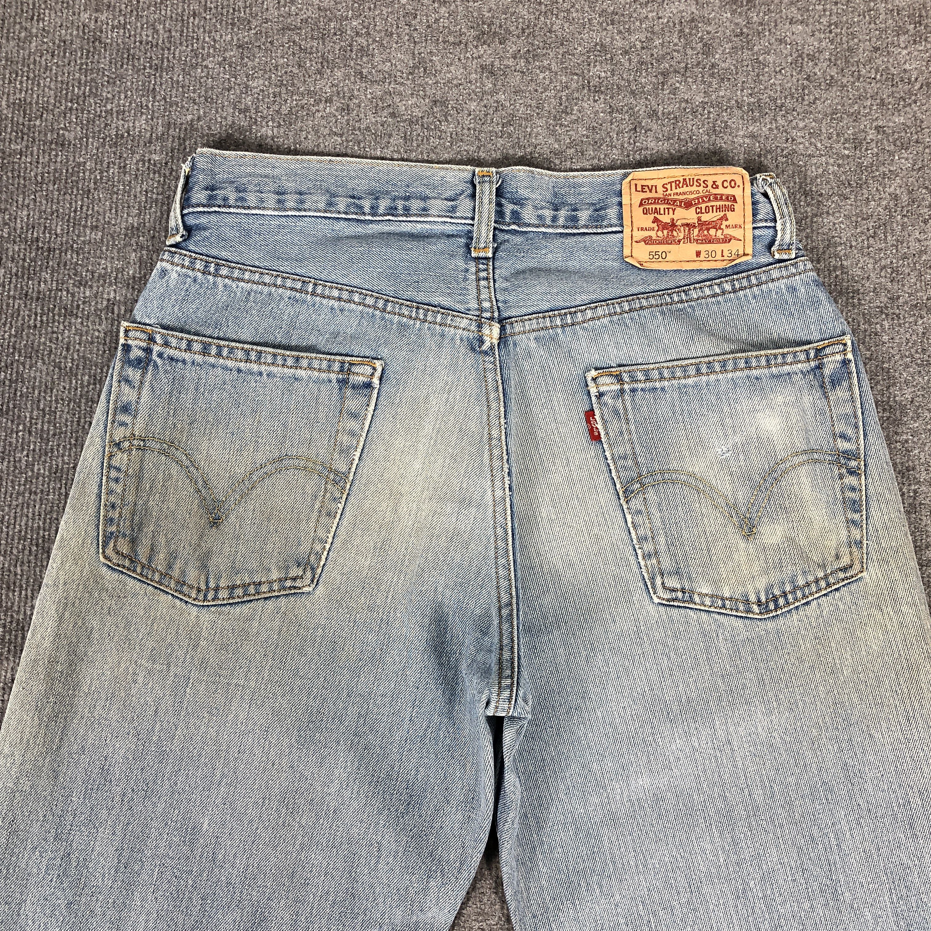 Levi's Vintage Y2K Levi's 550 Relaxed Fit Dirty Faded Blue Jean Size US 30 / EU 46 - 4 Thumbnail