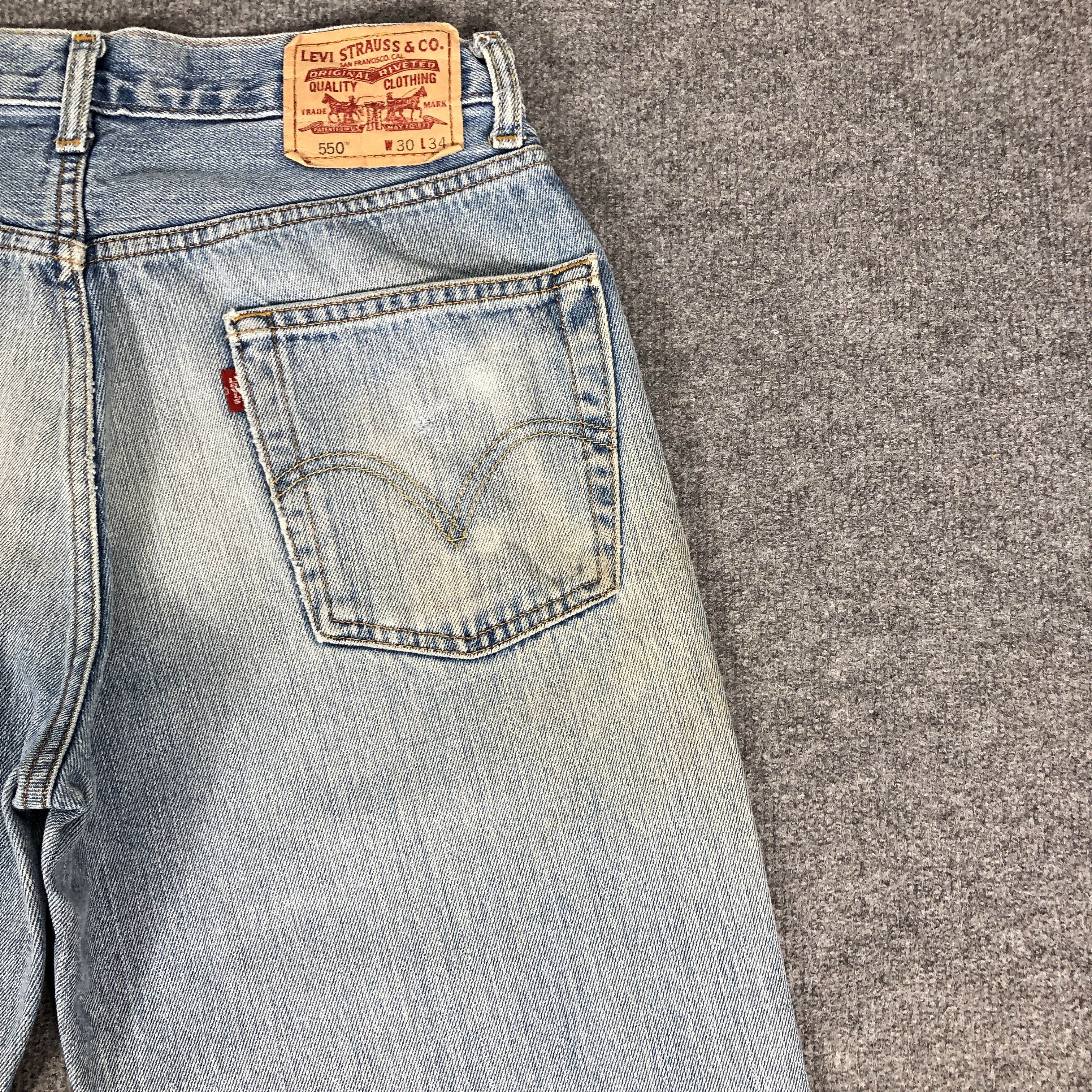 Levi's Vintage Y2K Levi's 550 Relaxed Fit Dirty Faded Blue Jean Size US 30 / EU 46 - 7 Thumbnail