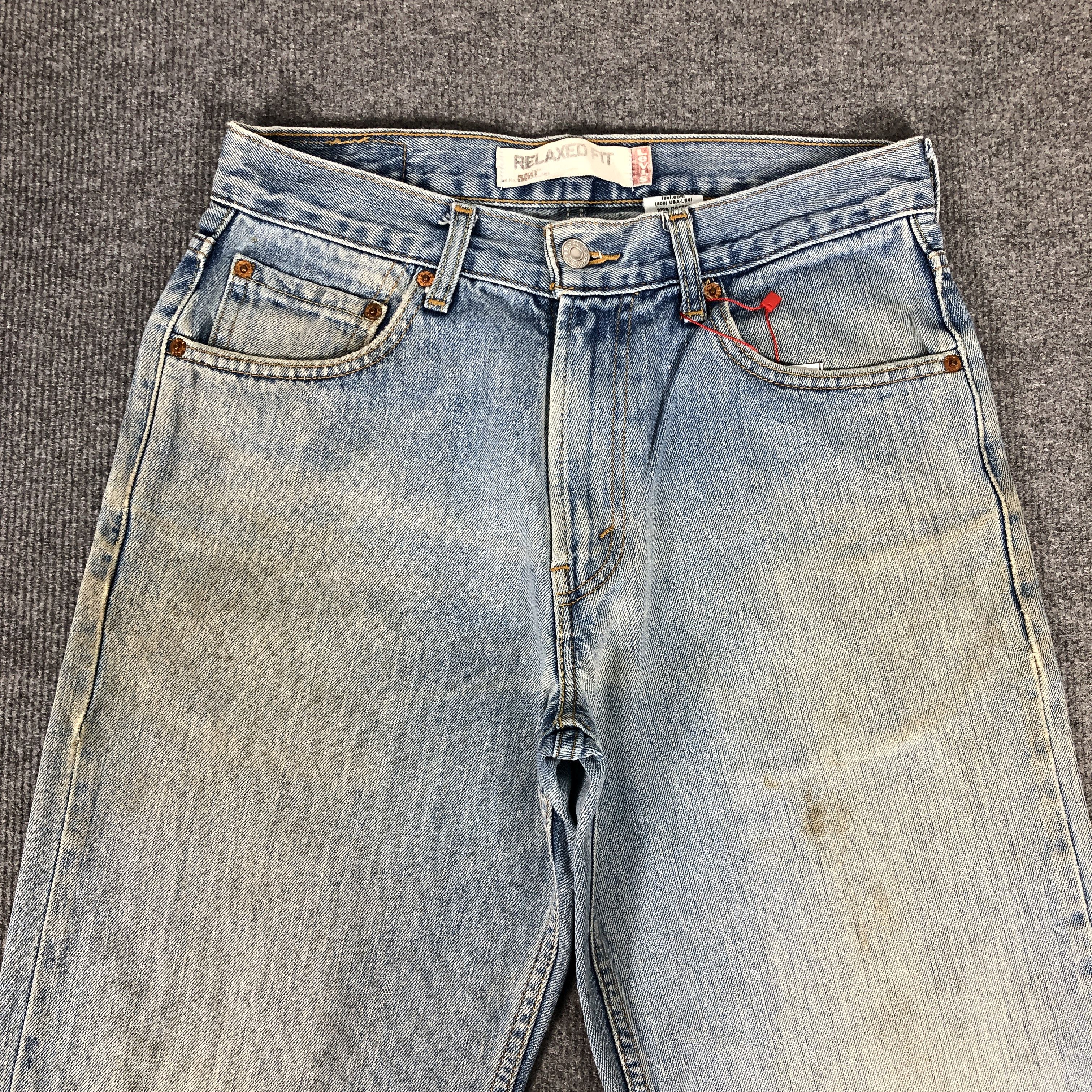 Levi's Vintage Y2K Levi's 550 Relaxed Fit Dirty Faded Blue Jean Size US 30 / EU 46 - 3 Thumbnail