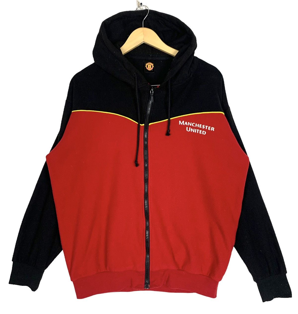 Vintage Manchester United Fleece Jacket Hoodie Size L