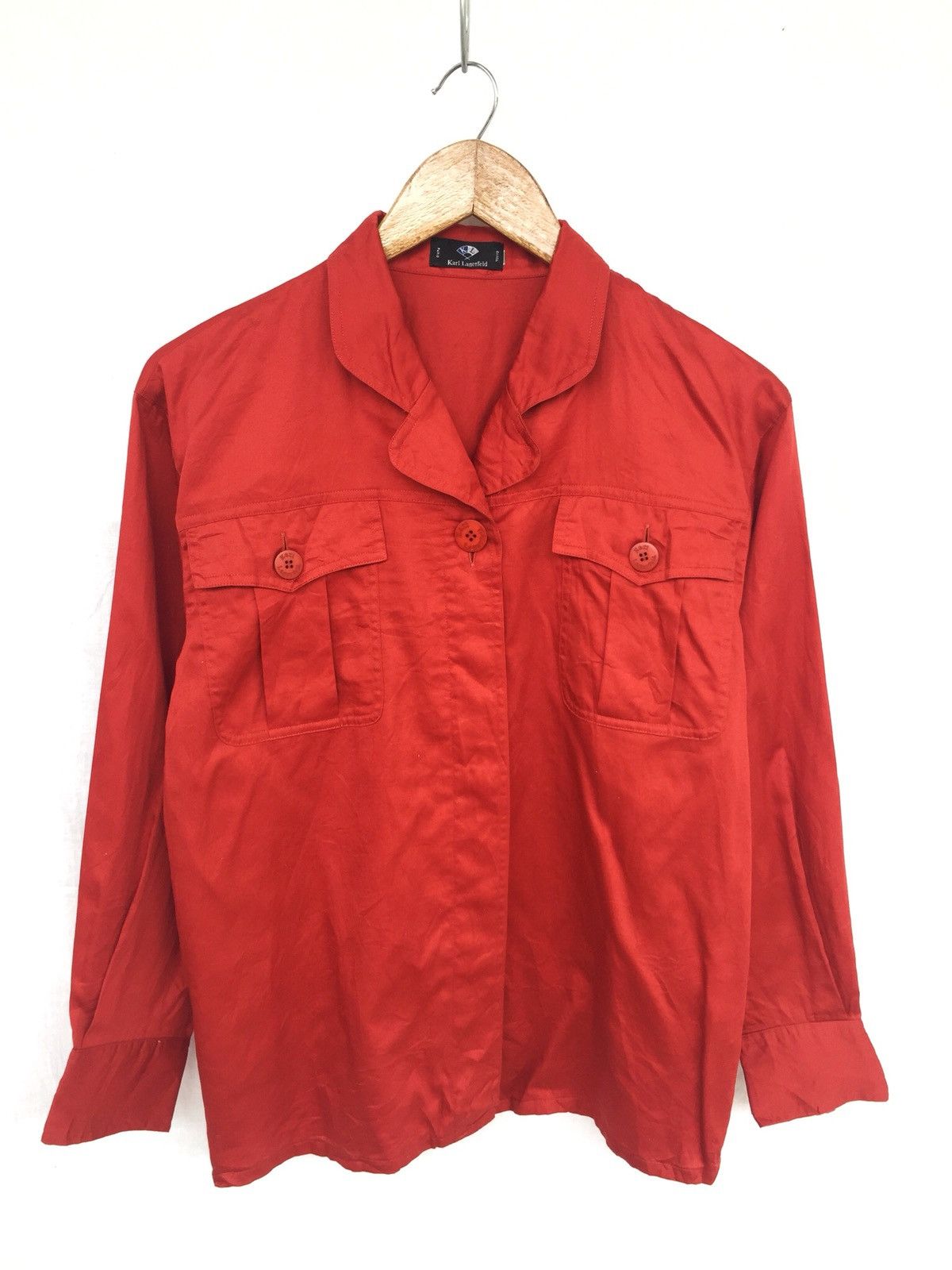 Karl Lagerfeld Red Double Pocket Button Up Shirt Size US S / EU 44-46 / 1 - 2 Thumbnail
