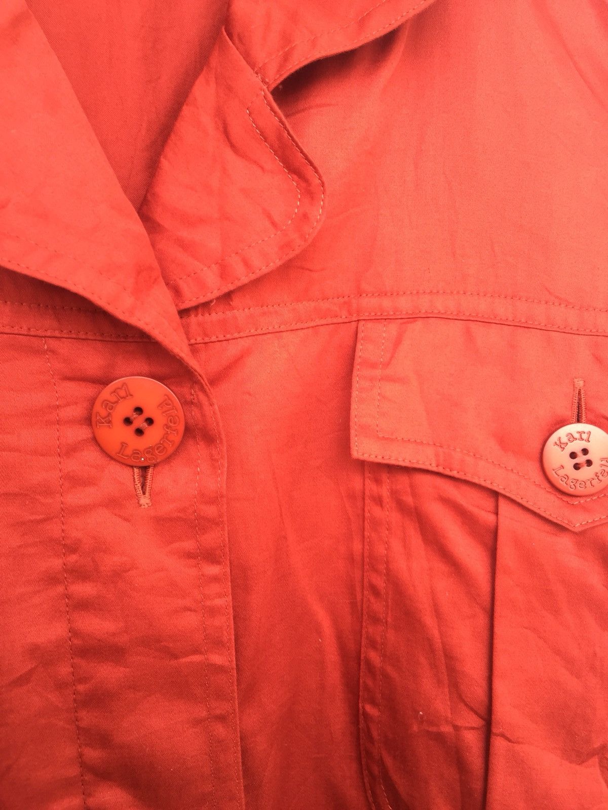 Karl Lagerfeld Red Double Pocket Button Up Shirt Size US S / EU 44-46 / 1 - 3 Thumbnail