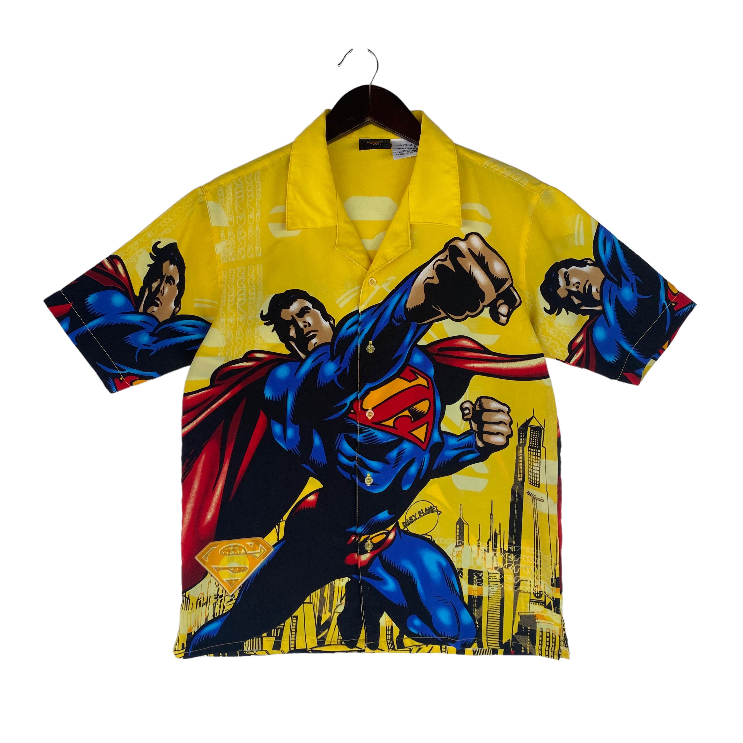 DC Comics 💥VINTAGE SUPERMAN DC Comics cartoon overprint shirt Size US S / EU 44-46 / 1 - 1 Thumbnail