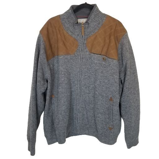 Men's shetland wool windproof zip sweater sale