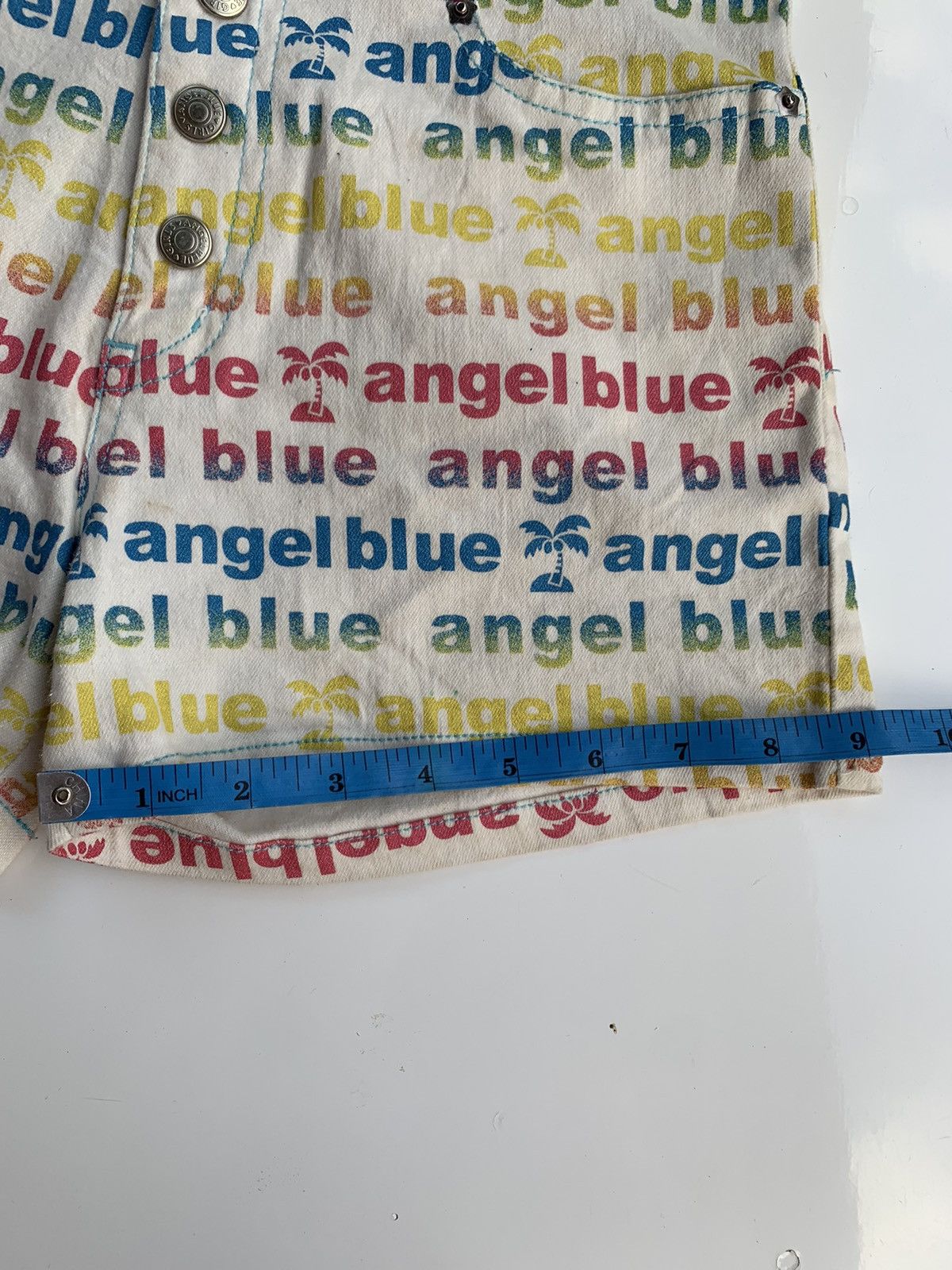 Angel Blue × Hysteric Glamour × Japanese Brand Angel Blue short pants jeans all over print Size US 28 / EU 44 - 13 Thumbnail