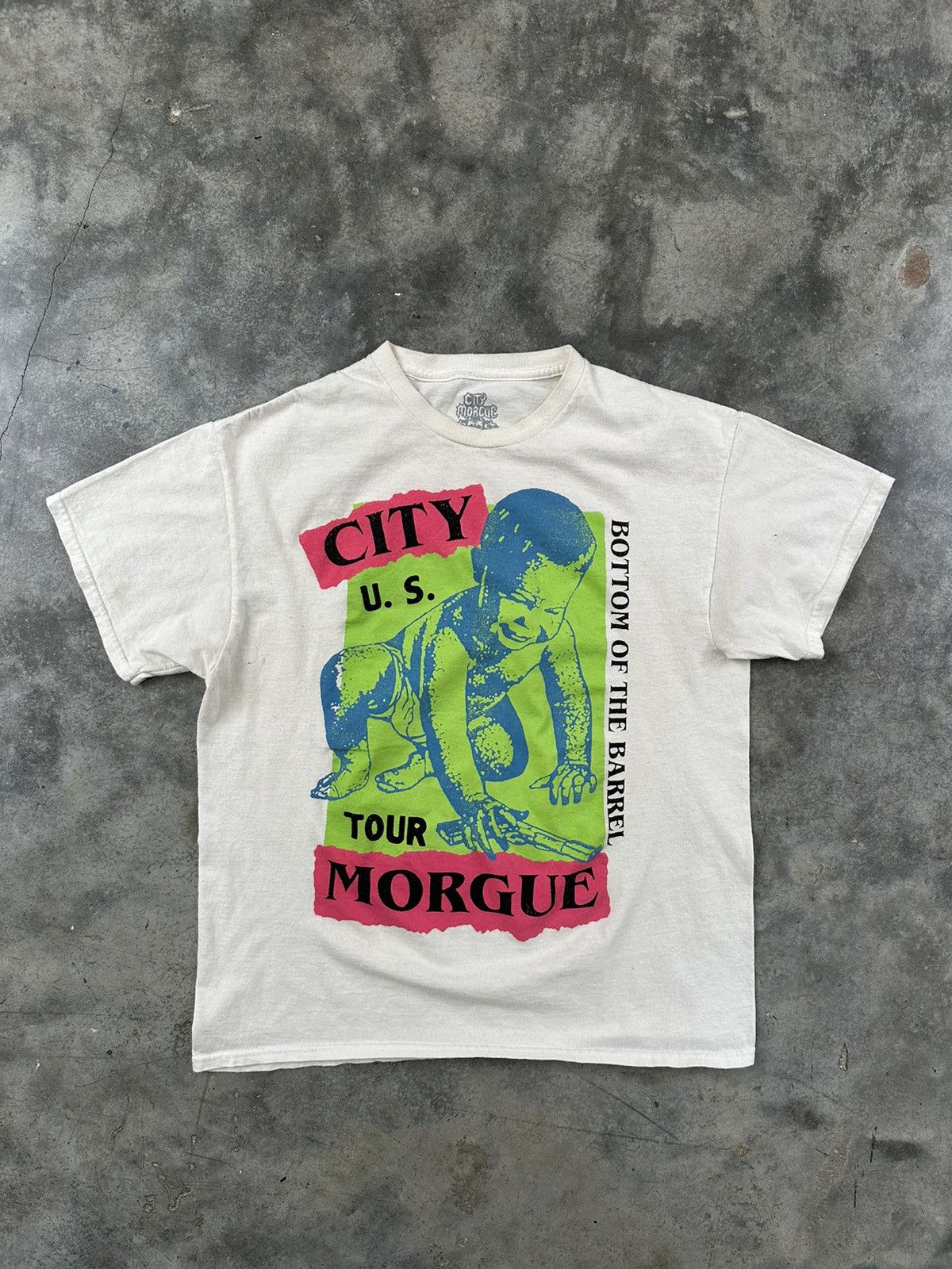 Other City Morgue Bottom Of The Barrel White Tour Tee Sz. Large Size US L / EU 52-54 / 3 - 1 Thumbnail
