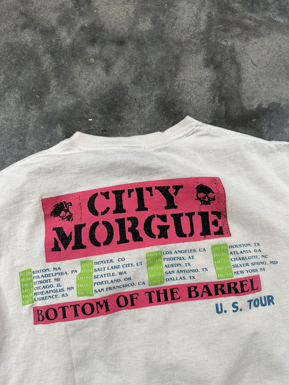 Other City Morgue Bottom Of The Barrel White Tour Tee Sz. Large Size US L / EU 52-54 / 3 - 5 Thumbnail
