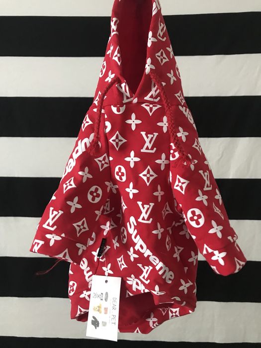 Dog lv hot sale supreme hoodie