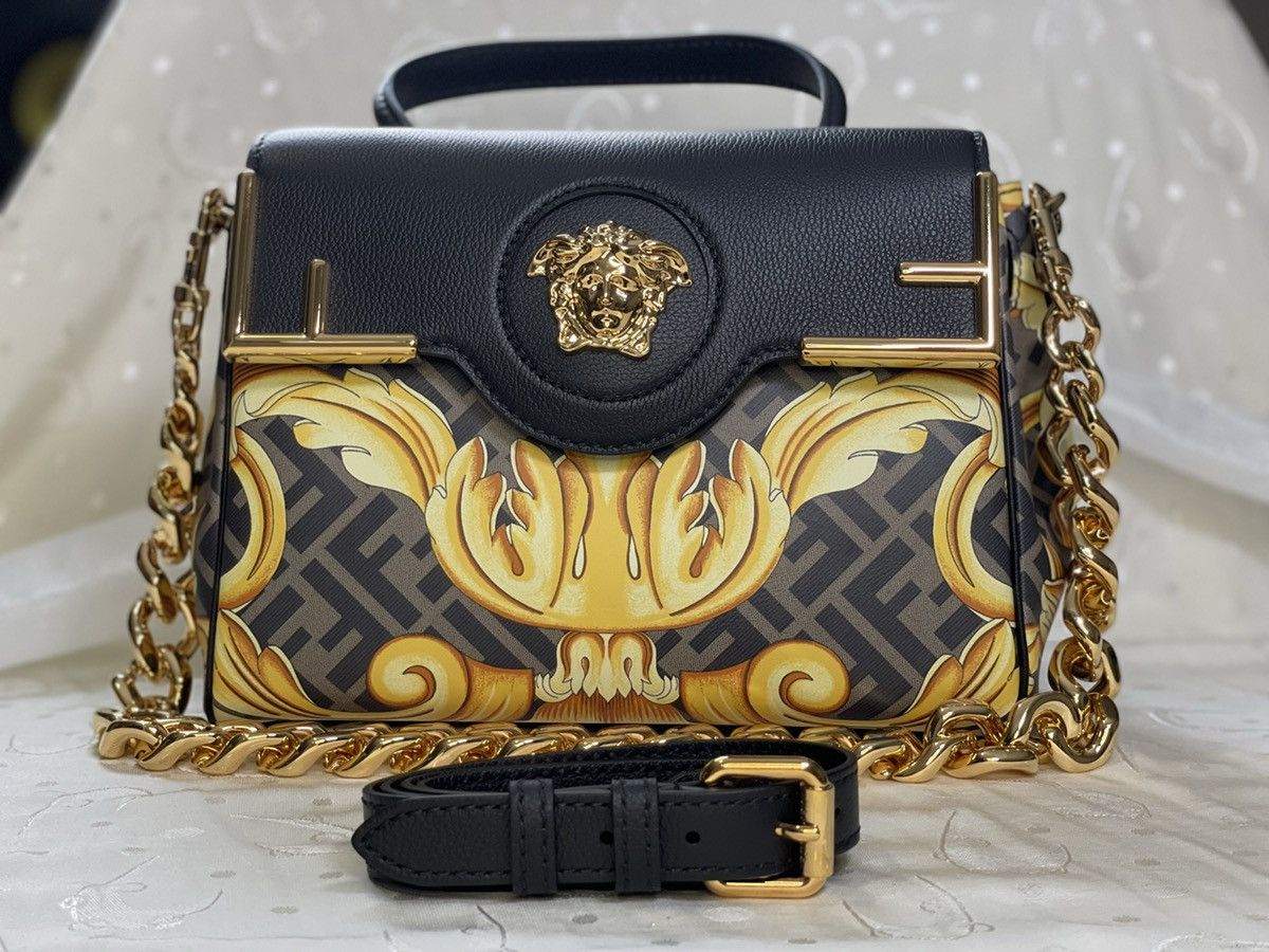 New Versace Fendi Collaboration FENDACE LA MEDUSA MEDIUM Baroque HANDBAG Bag