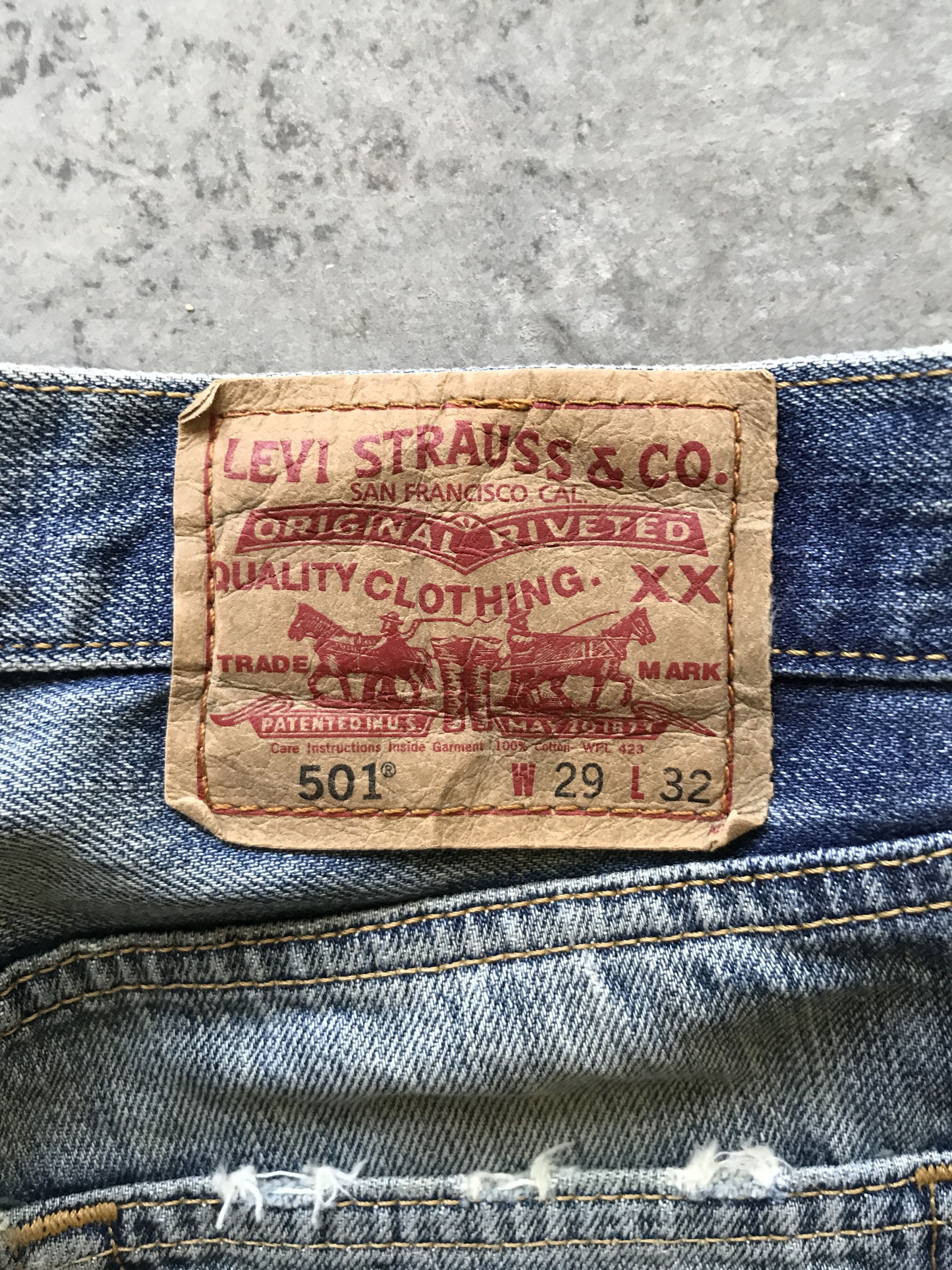 Levi's VLEV61-Levis 501 Light Distressed Nirvana Style Jeans Size US 29 - 12 Thumbnail