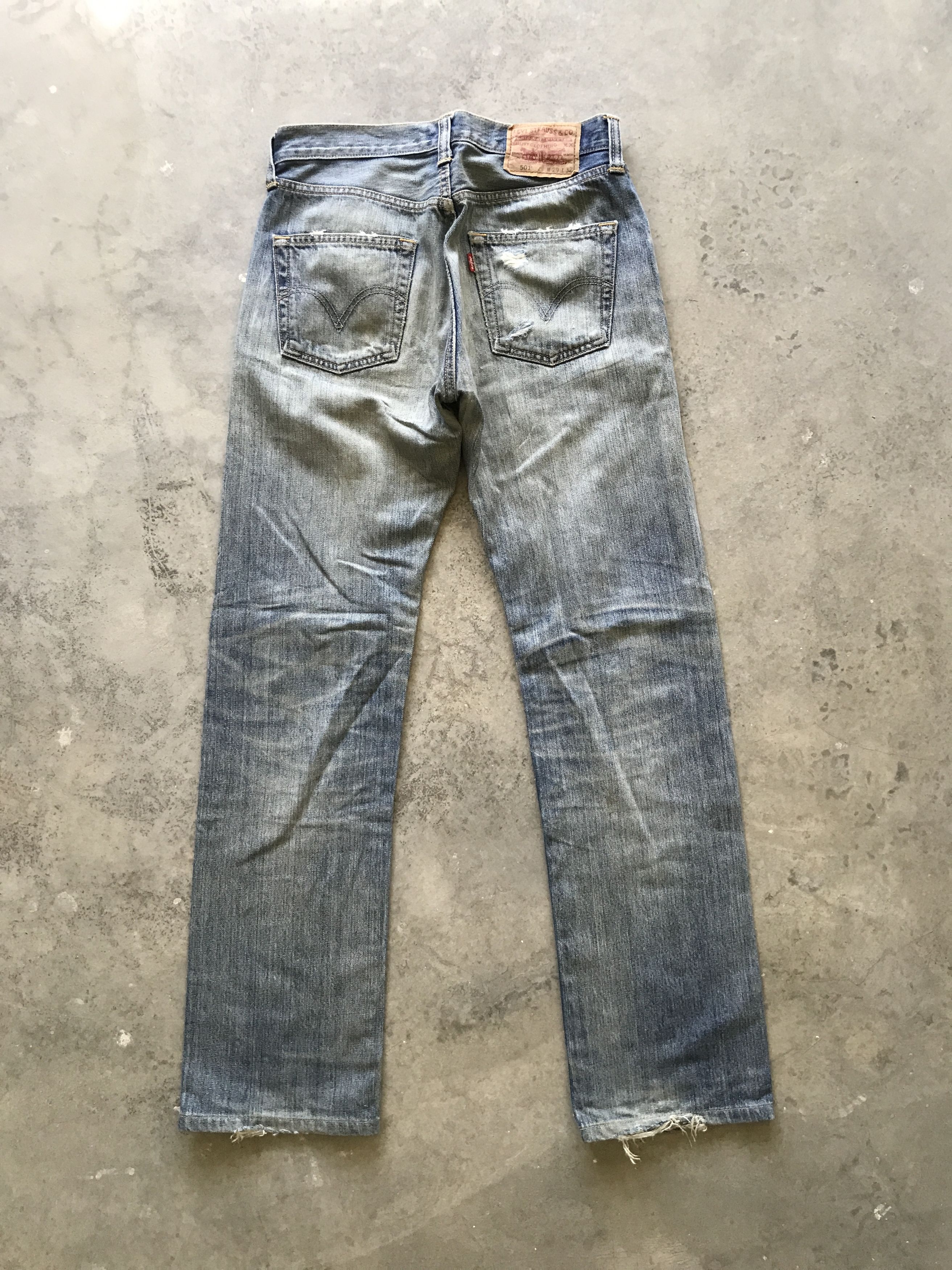 Levi's VLEV61-Levis 501 Light Distressed Nirvana Style Jeans Size US 29 - 7 Thumbnail