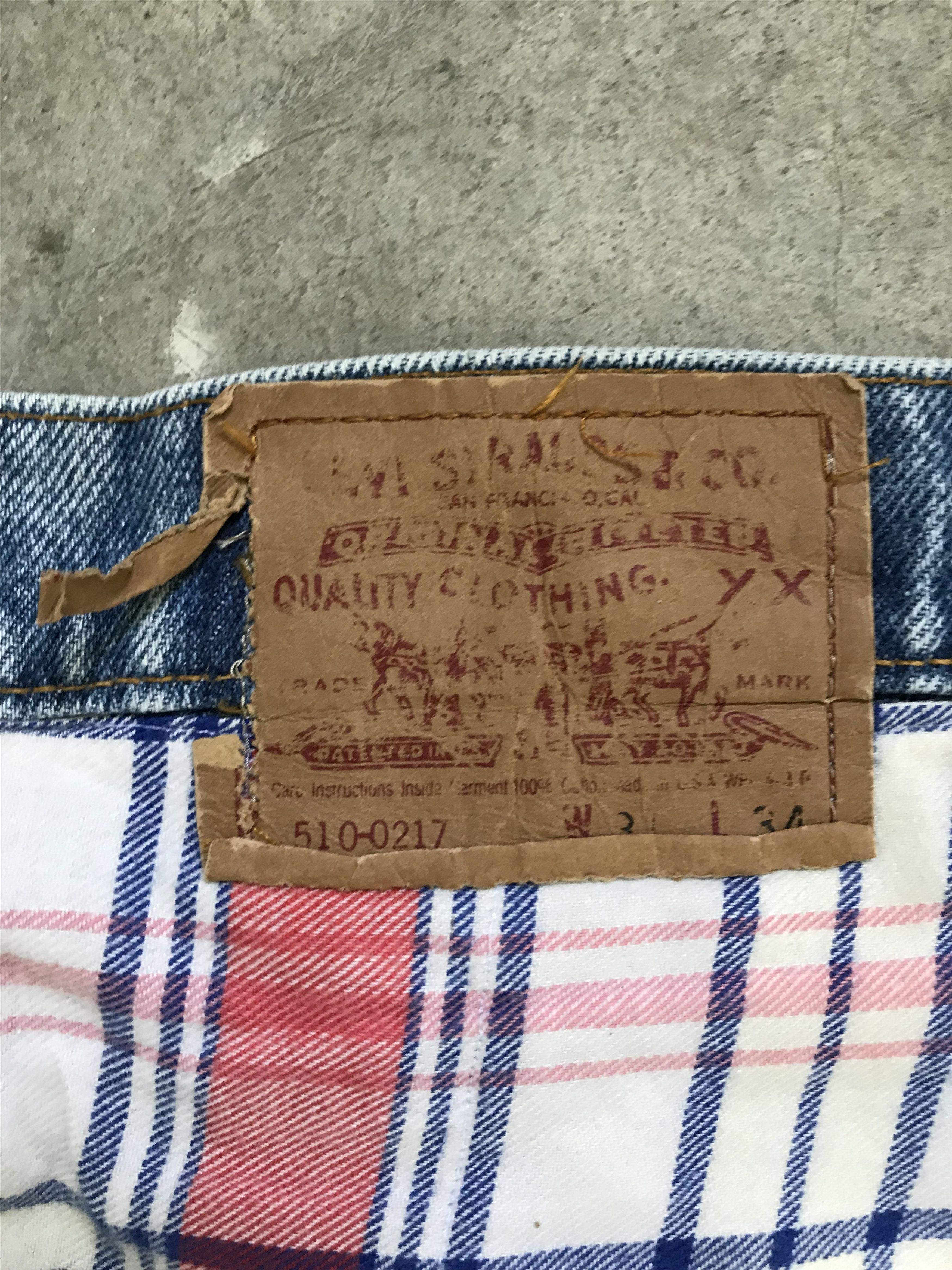 Levi's × Mickey Mouse VLEV11 - Vintage 80s Levis x Mickey Mouse Rebuild Denim Size US 31 - 16 Thumbnail