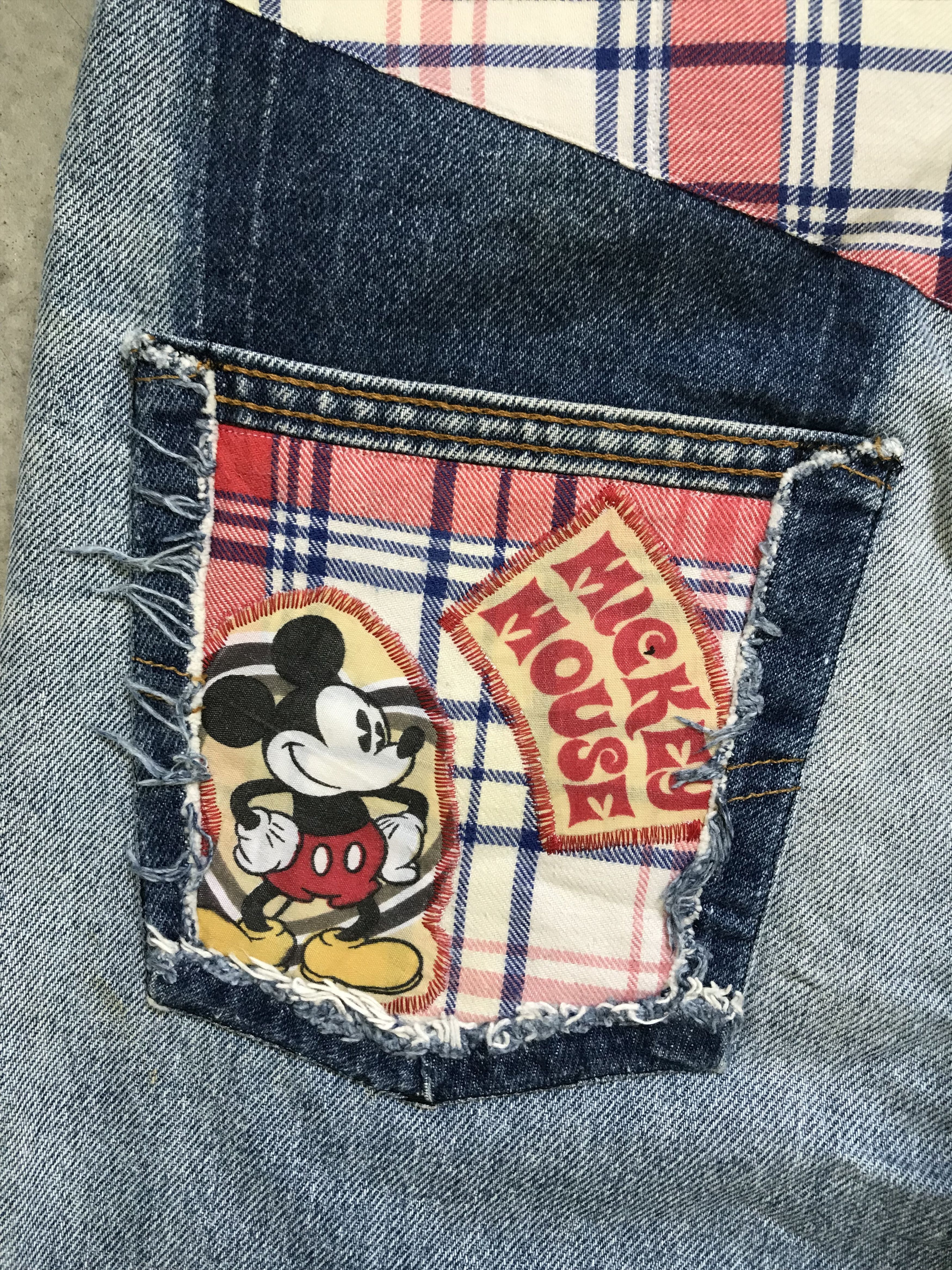Levi's × Mickey Mouse VLEV11 - Vintage 80s Levis x Mickey Mouse Rebuild Denim Size US 31 - 15 Thumbnail