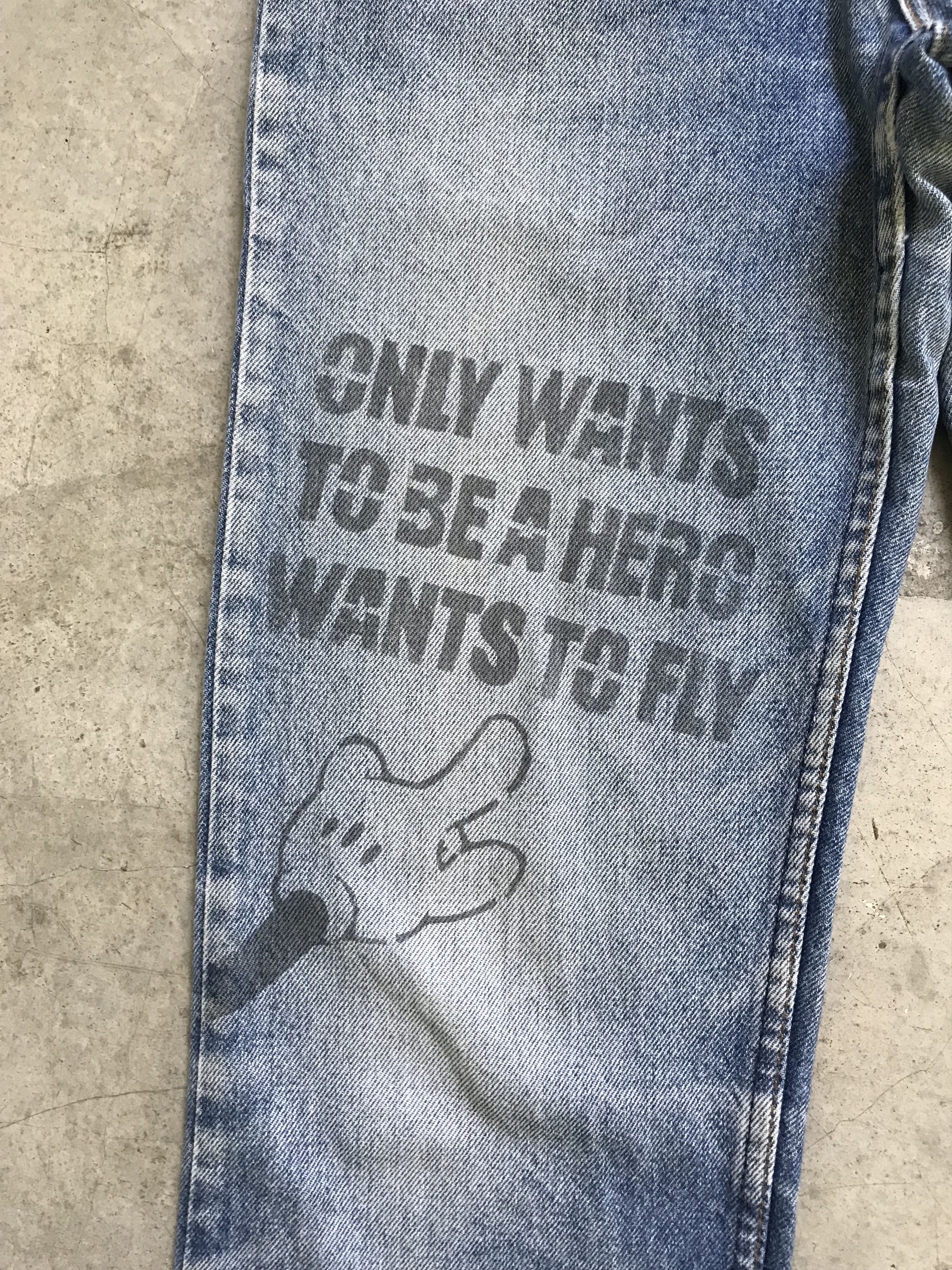 Levi's × Mickey Mouse VLEV11 - Vintage 80s Levis x Mickey Mouse Rebuild Denim Size US 31 - 6 Thumbnail