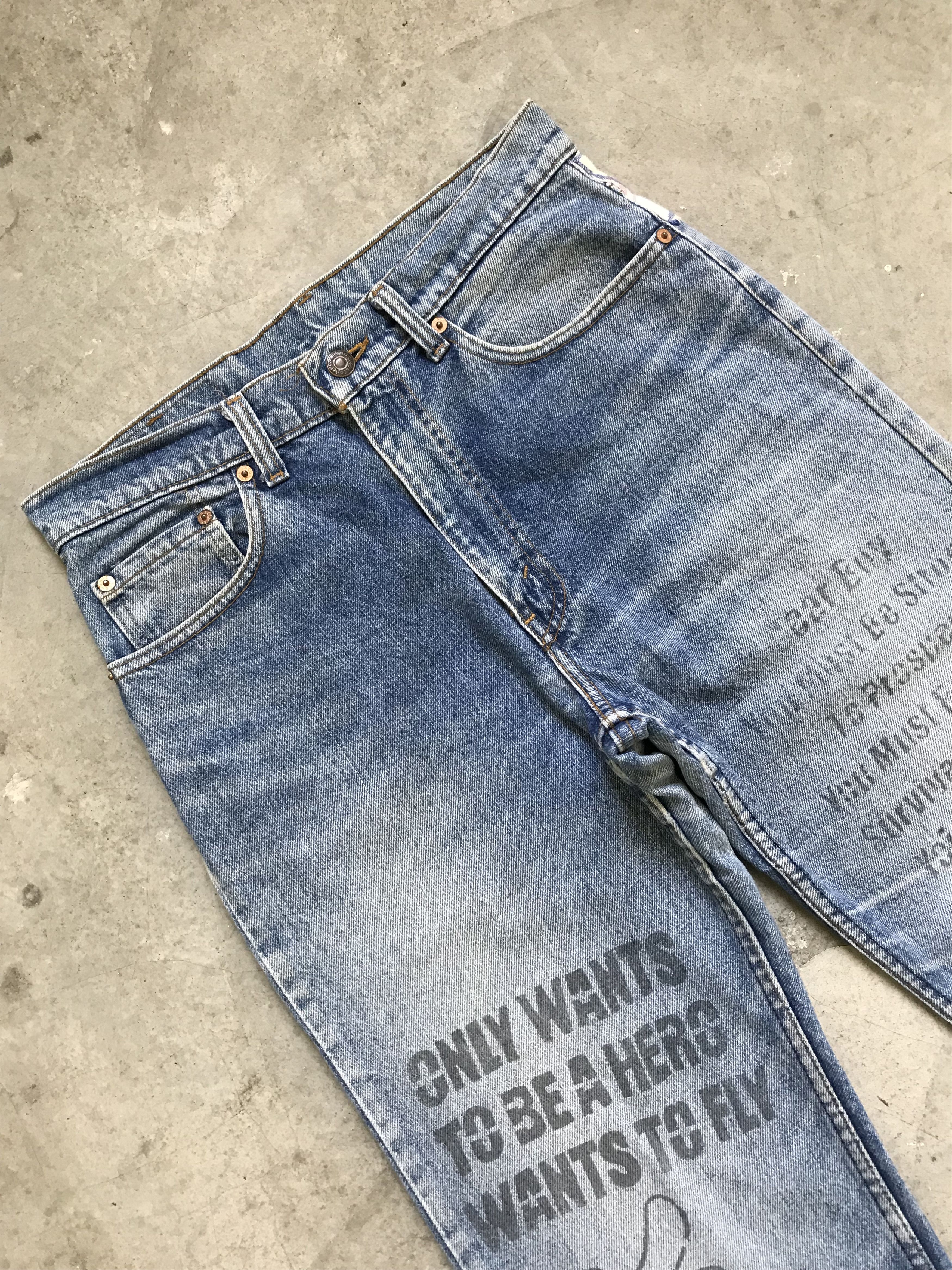 Levi's × Mickey Mouse VLEV11 - Vintage 80s Levis x Mickey Mouse Rebuild Denim Size US 31 - 2 Thumbnail