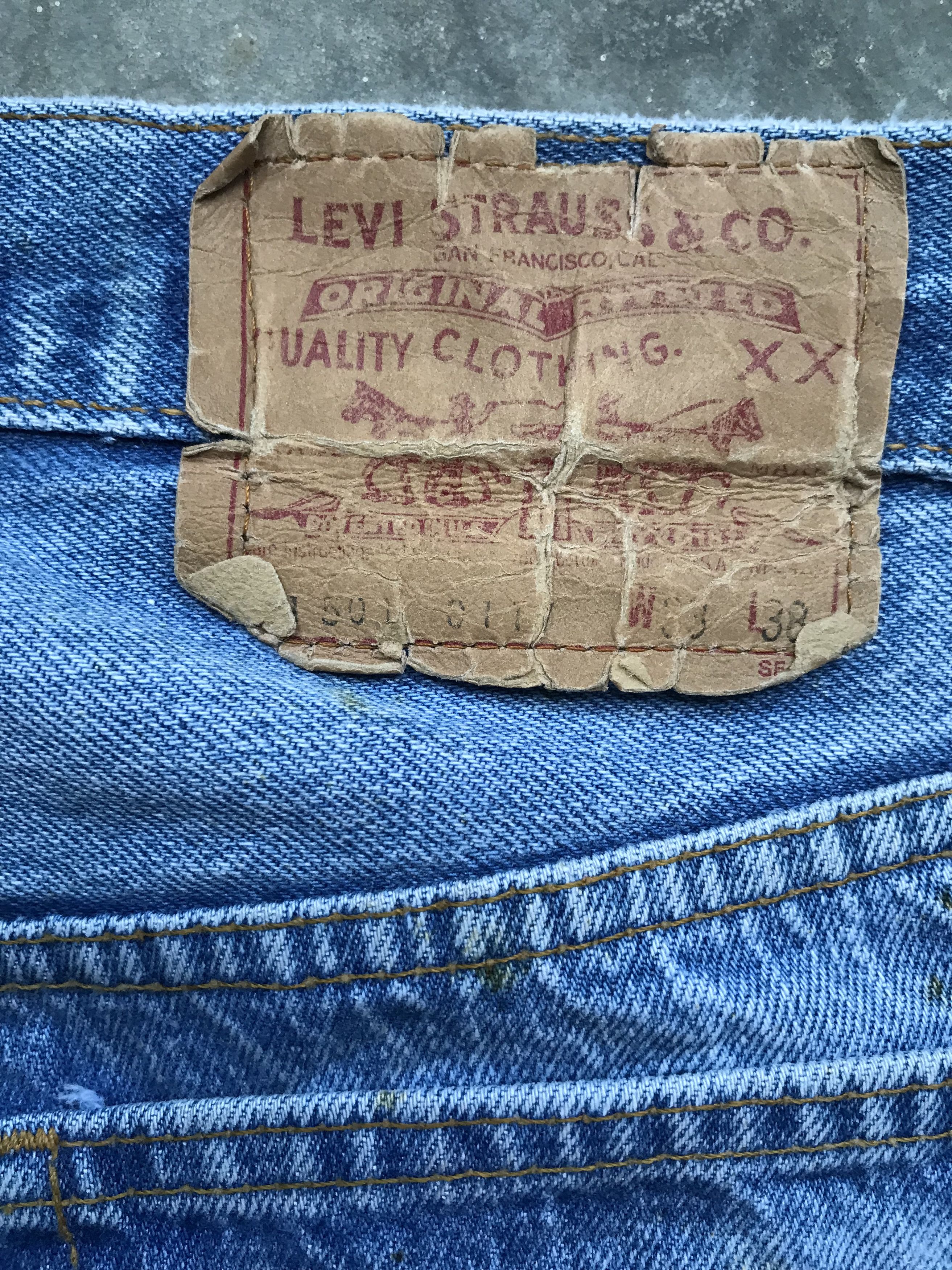 Levi's VLEV14 - Vintage 80s Levis 501 Denim Size US 31 - 15 Thumbnail