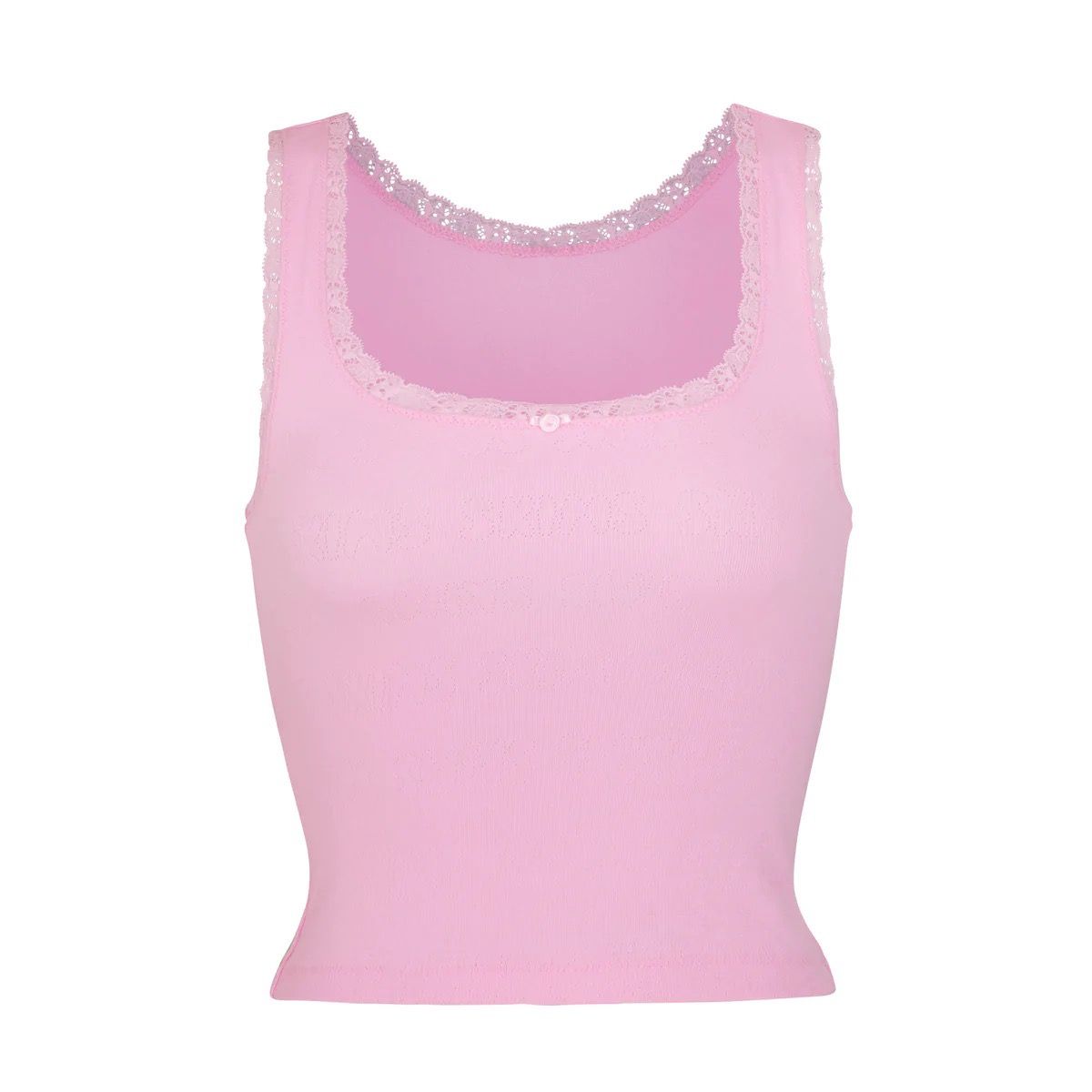 high quality guaranteed SKIMS Logo Pointelle Lace Tank Top