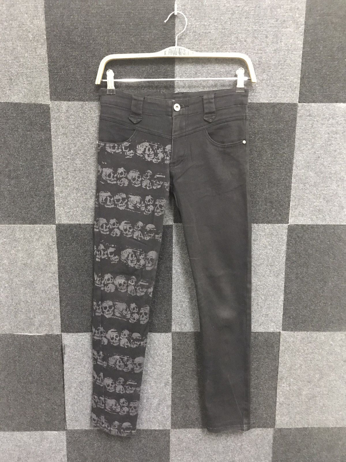Japanese Brand × Seditionaries Punk ALGONQUINS Half Skull Full Print Skinny PANT Size 26" / US 2 / IT 38 - 3 Thumbnail