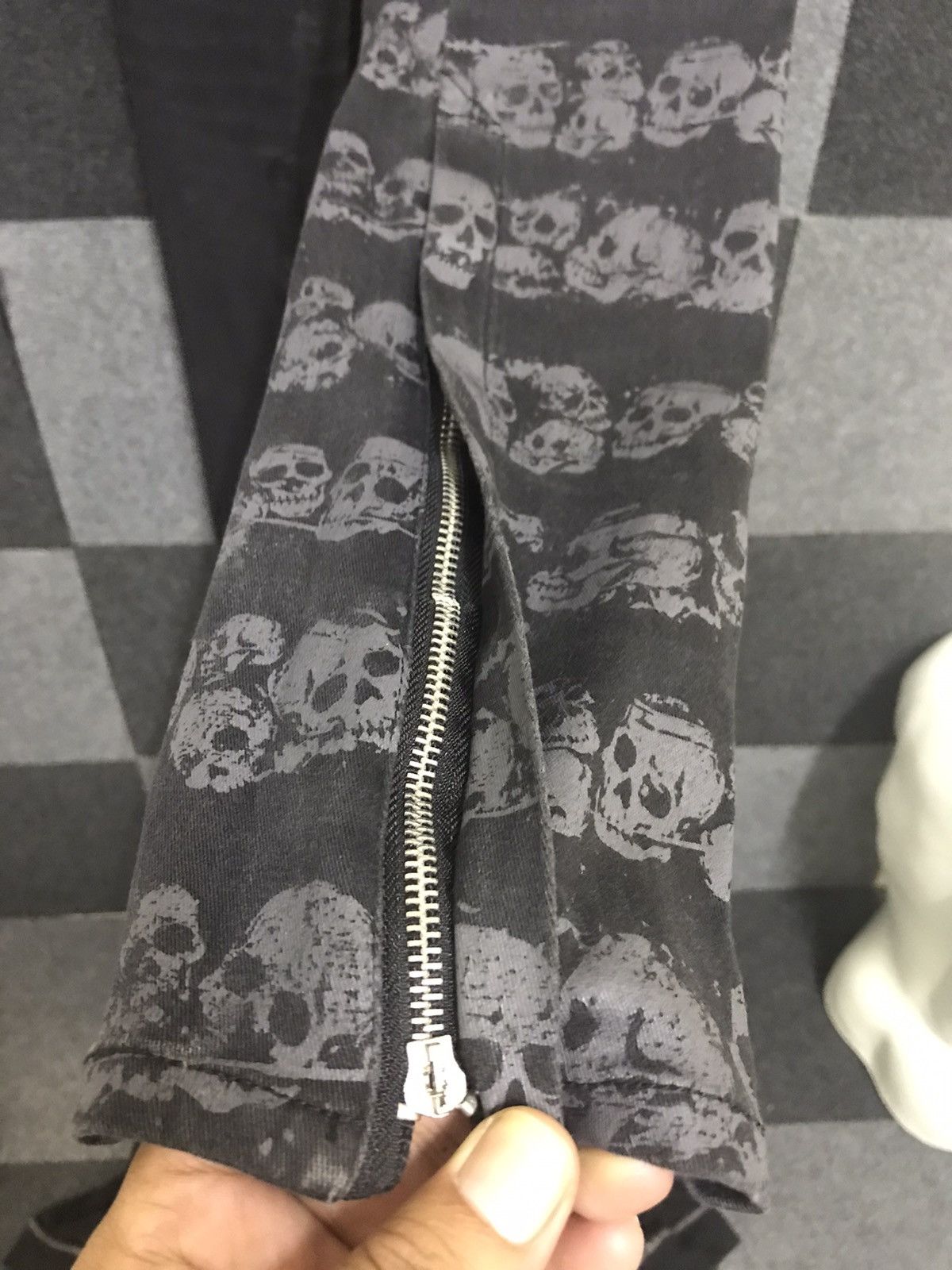Japanese Brand × Seditionaries Punk ALGONQUINS Half Skull Full Print Skinny PANT Size 26" / US 2 / IT 38 - 16 Thumbnail