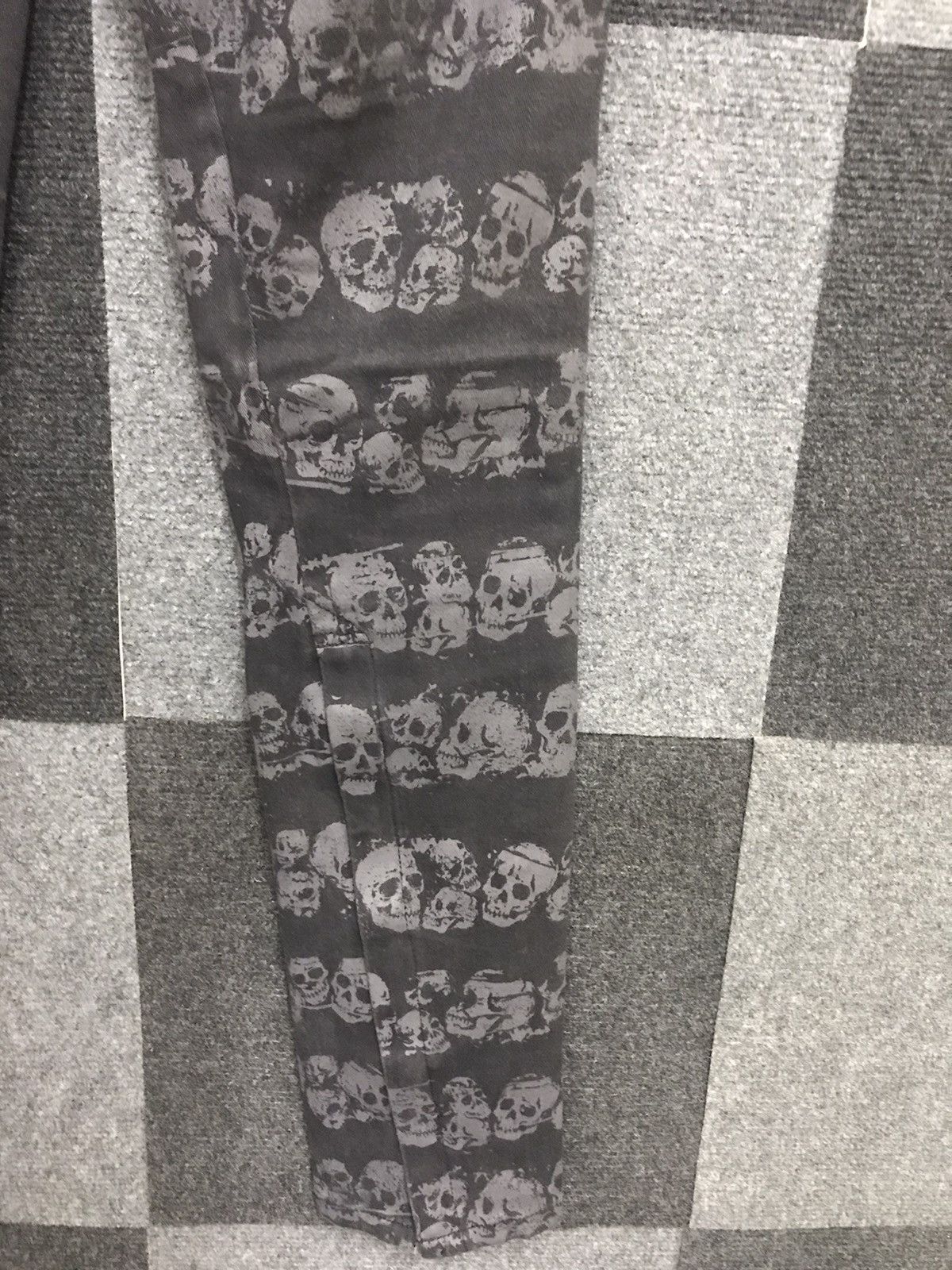 Japanese Brand × Seditionaries Punk ALGONQUINS Half Skull Full Print Skinny PANT Size 26" / US 2 / IT 38 - 13 Thumbnail