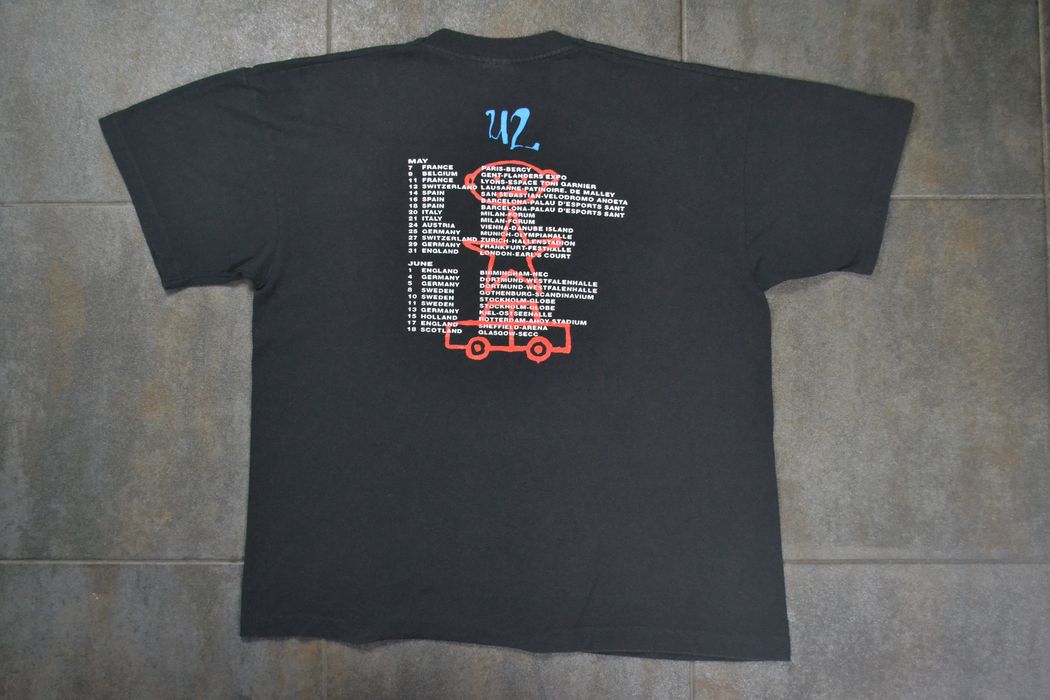 Vintage 1992 Vintage U2 Zoo TV Tour Achtung Baby Rock Band T-Shirt ...