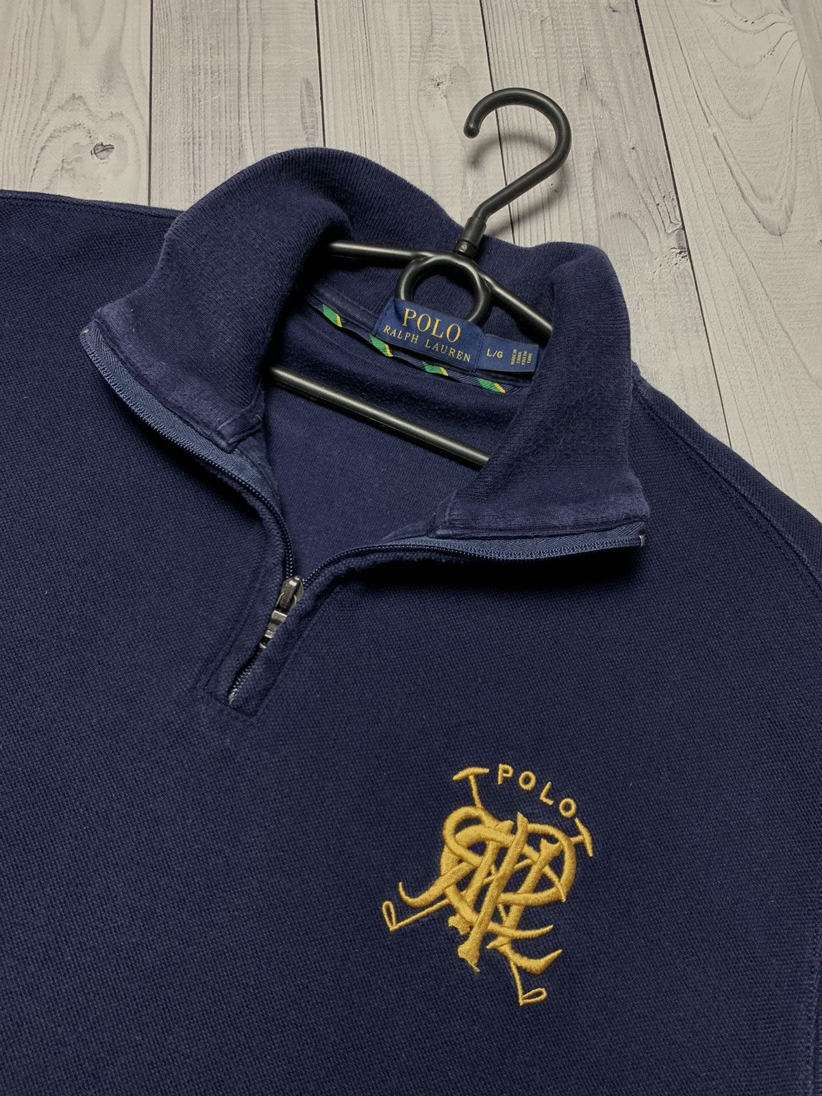 Vintage polo Ralph Lauren zip 1/4 sweater size L