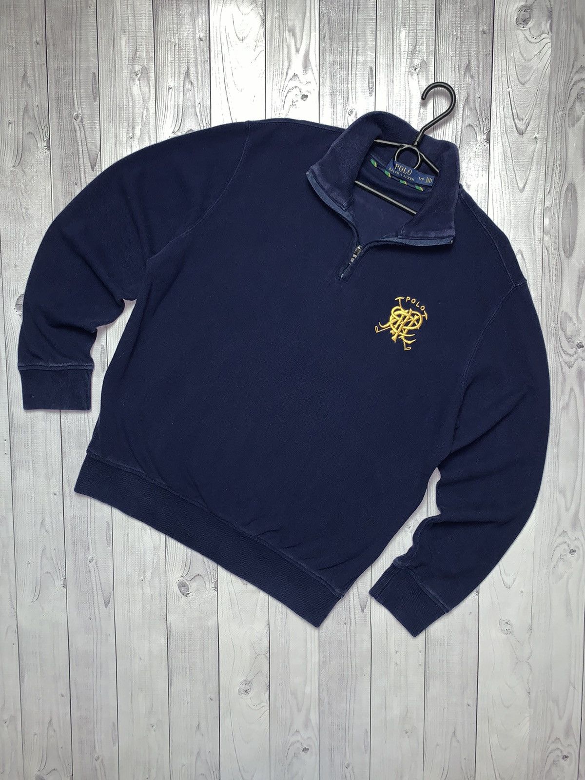 Vintage polo Ralph Lauren zip 1/4 sweater size L