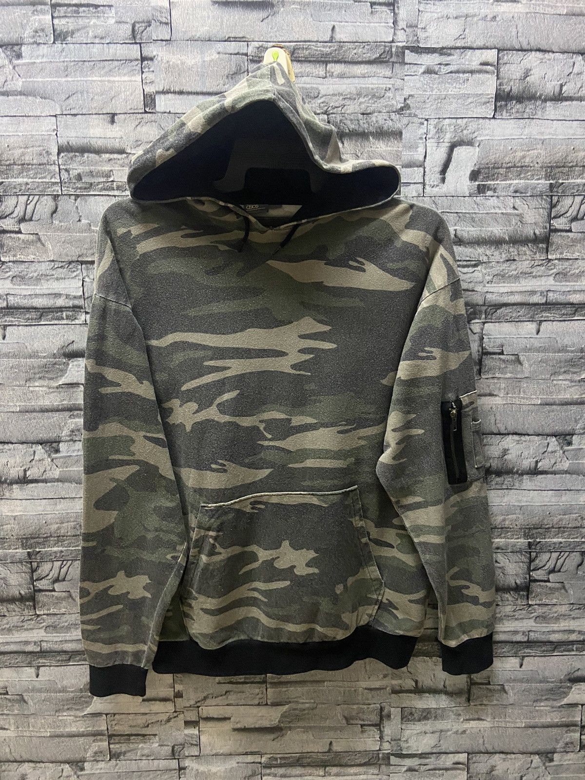 Vintage Vintage asos Hoodie army green xs fit XL Size US XL / EU 56 / 4 - 1 Thumbnail