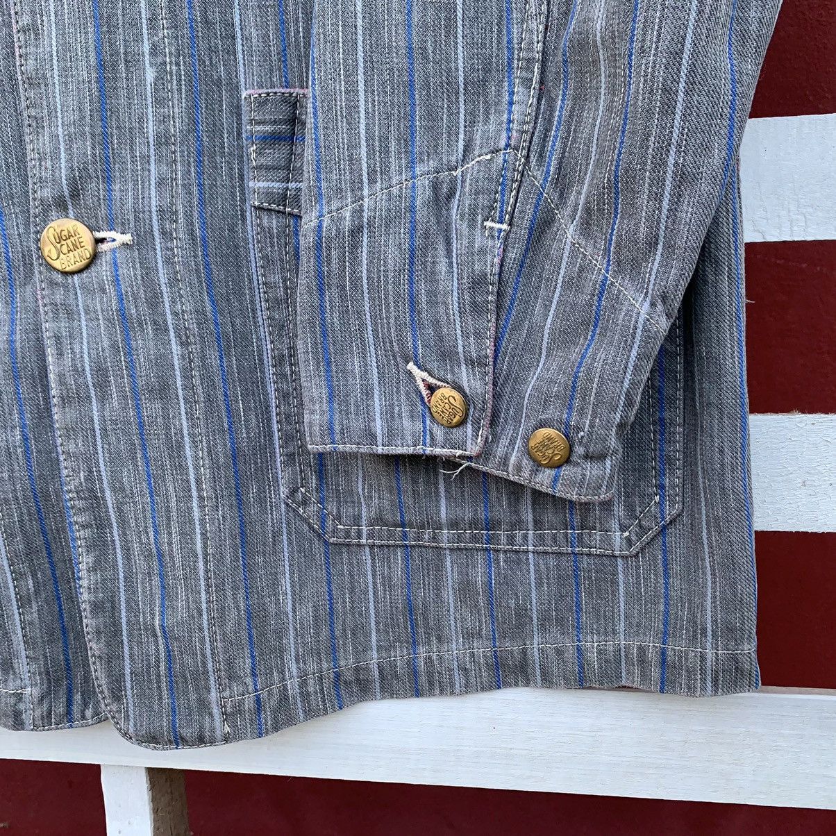 Sugar Cane RARE! VINTAGE SUGAR CANE PINSTRIPE DENIM CHORE JACKET JAPAN Size US M / EU 48-50 / 2 - 7 Thumbnail