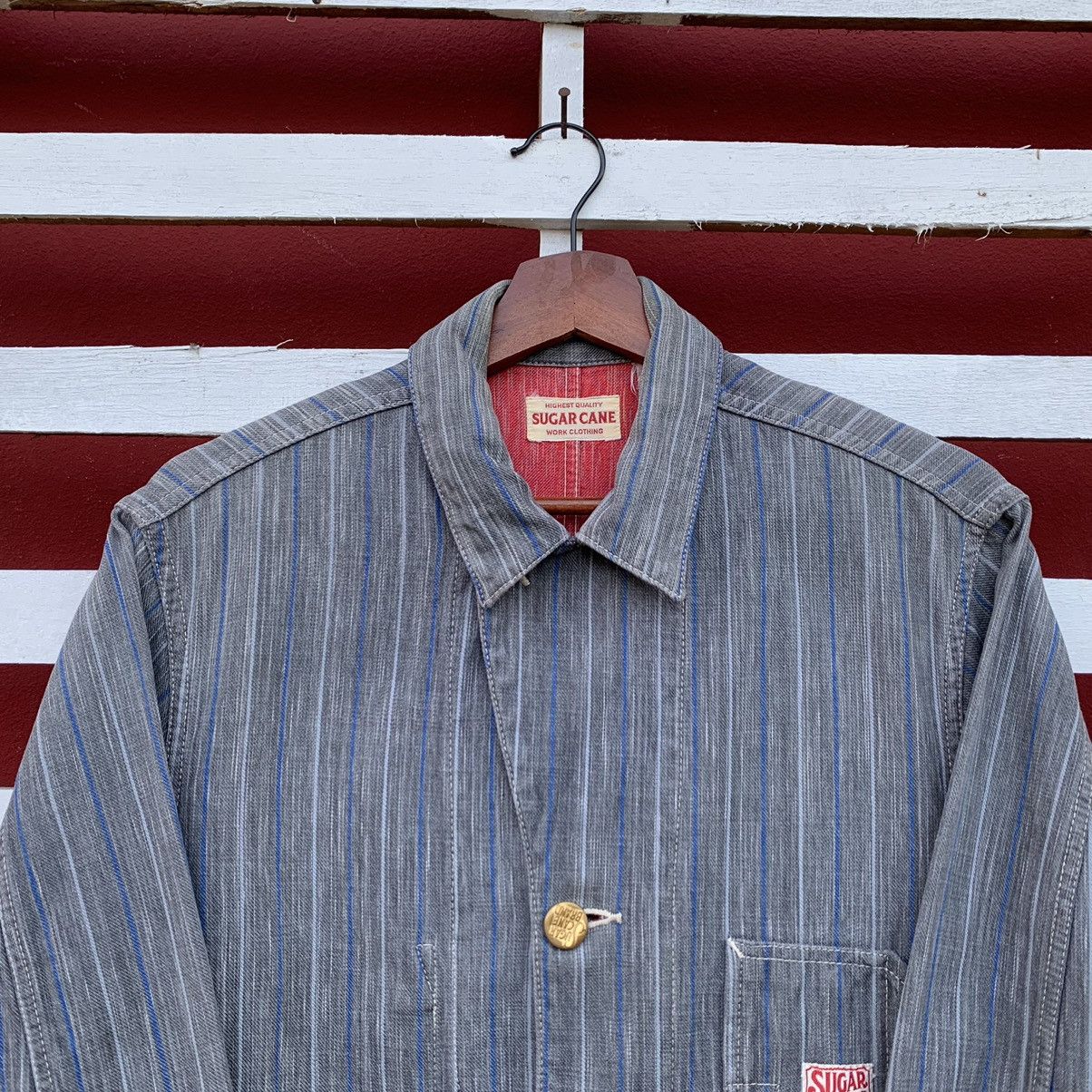 Sugar Cane RARE! VINTAGE SUGAR CANE PINSTRIPE DENIM CHORE JACKET JAPAN Size US M / EU 48-50 / 2 - 4 Thumbnail