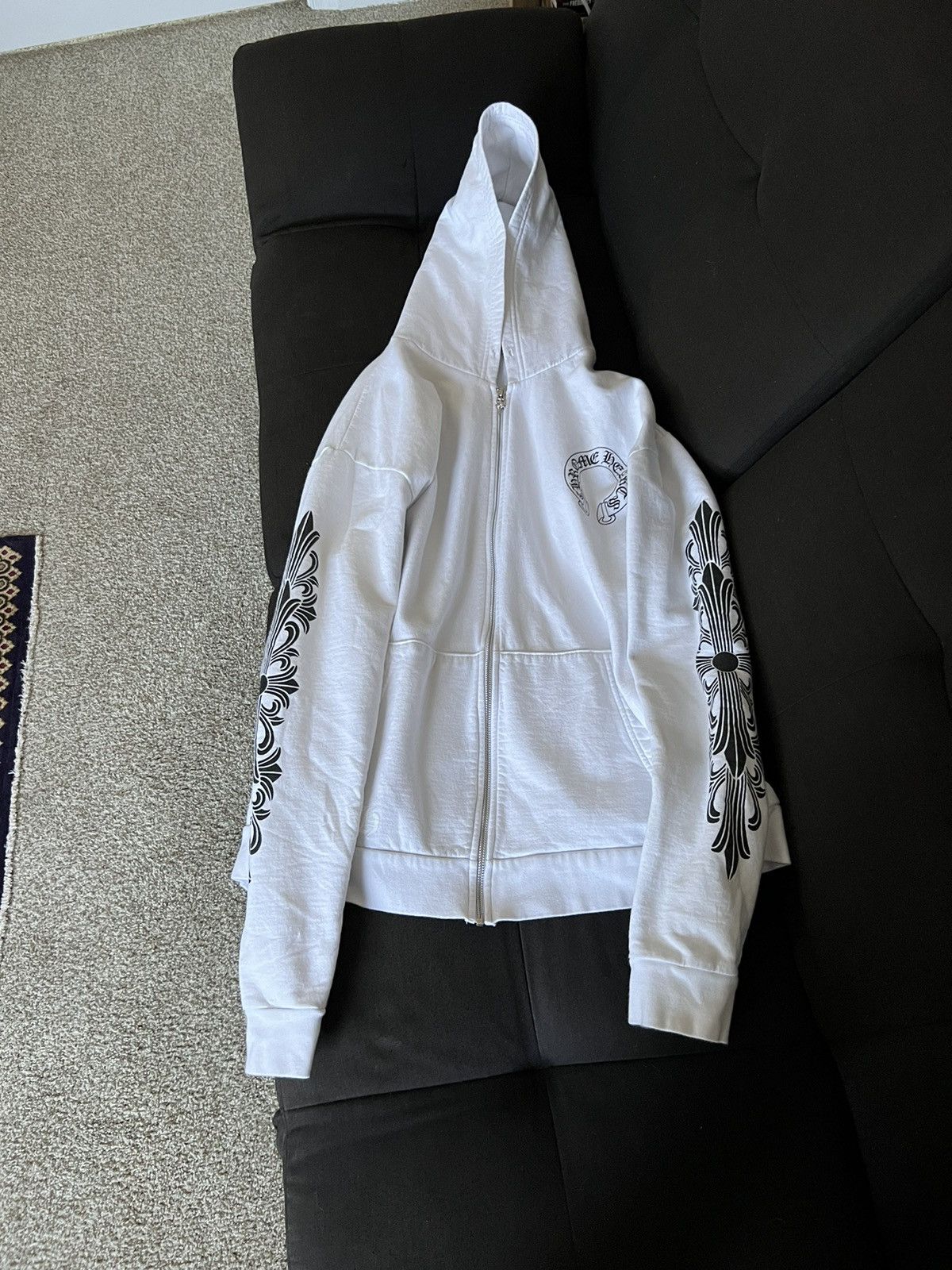 Chrome Hearts White Chrome Hearts LA Zip Up Hoodie | Grailed