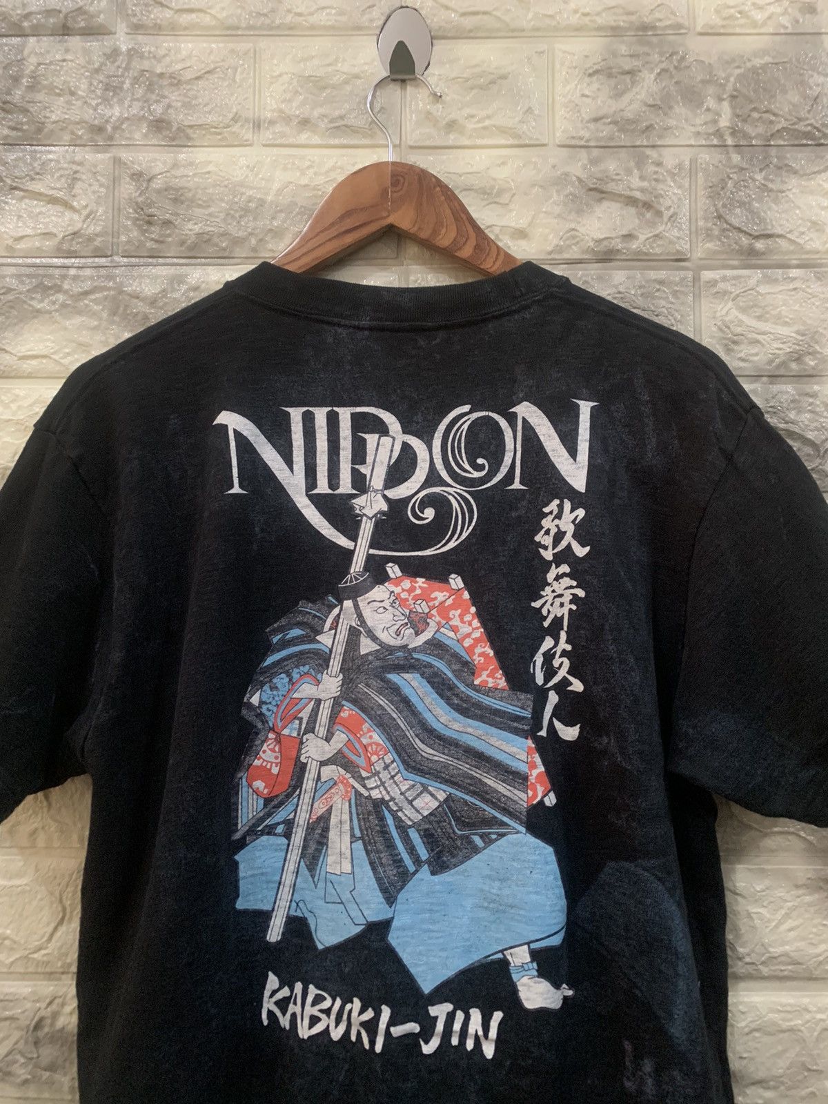 Japanese Brand × Vintage Vintage Nipon Kabuki-jin black t-shirt Size US L / EU 52-54 / 3 - 8 Thumbnail