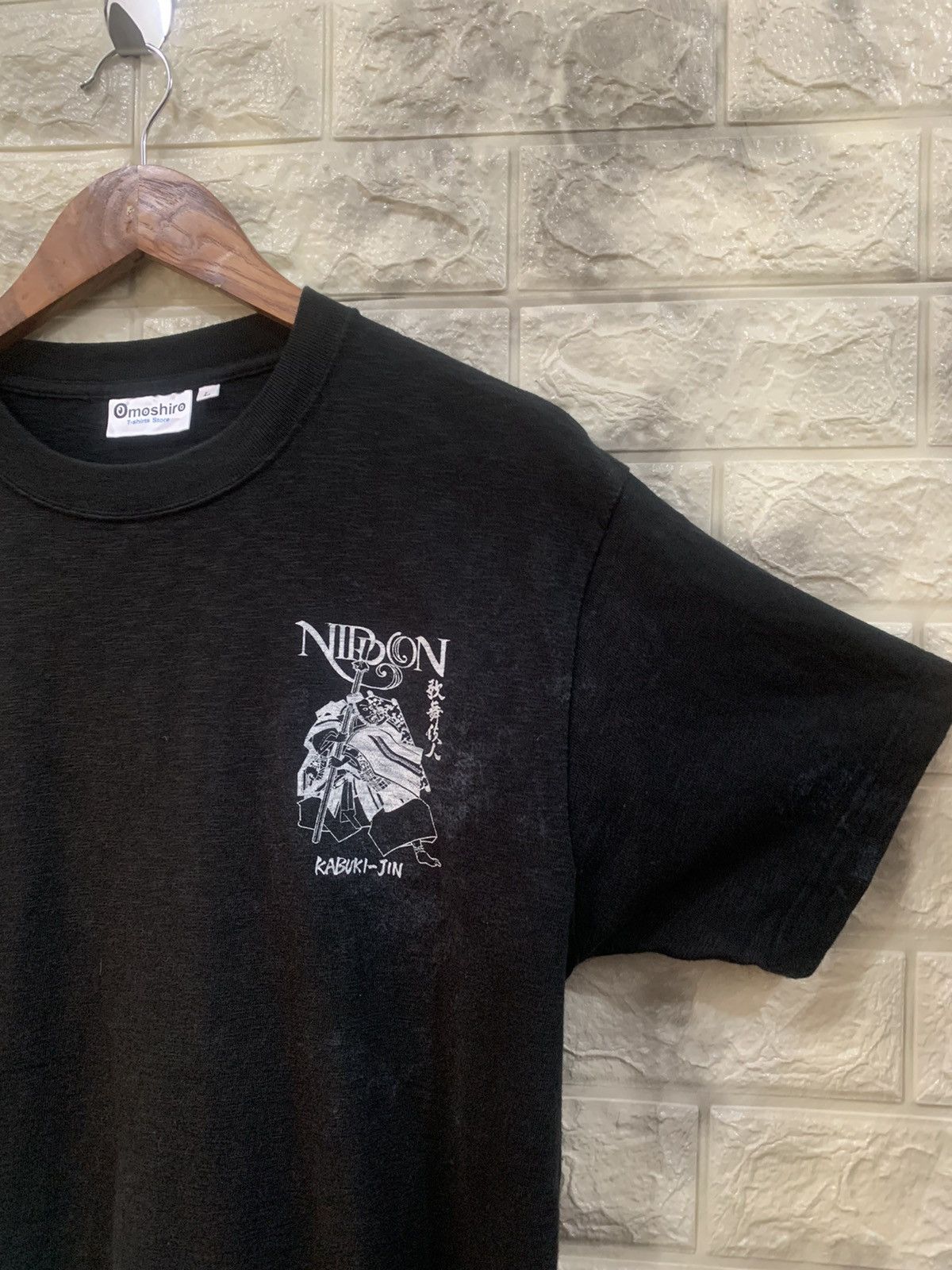 Japanese Brand × Vintage Vintage Nipon Kabuki-jin black t-shirt Size US L / EU 52-54 / 3 - 7 Thumbnail