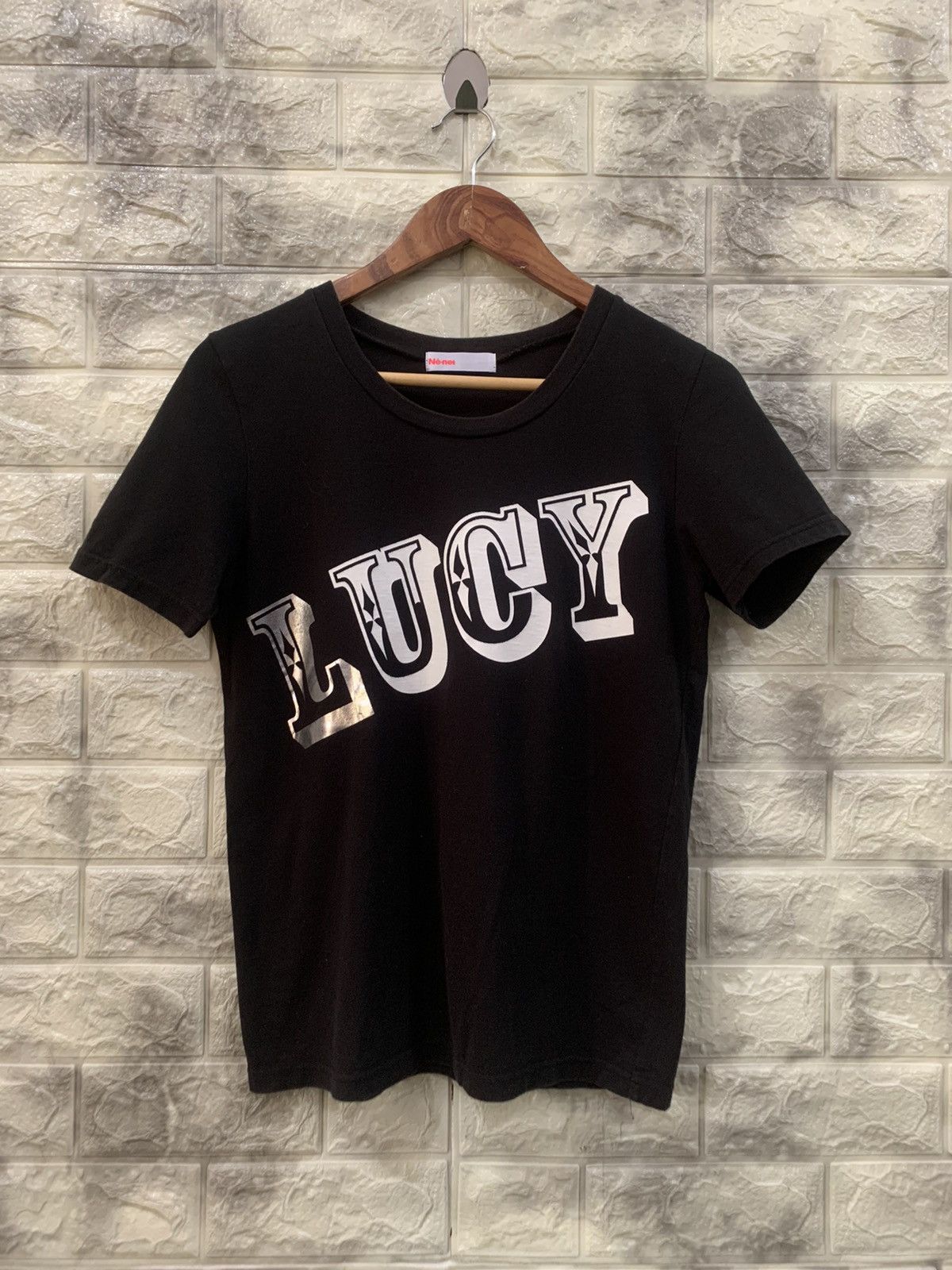 image of Issey Miyake Ne-Net Lucy Logo Black Tee, Men's (Size Small)