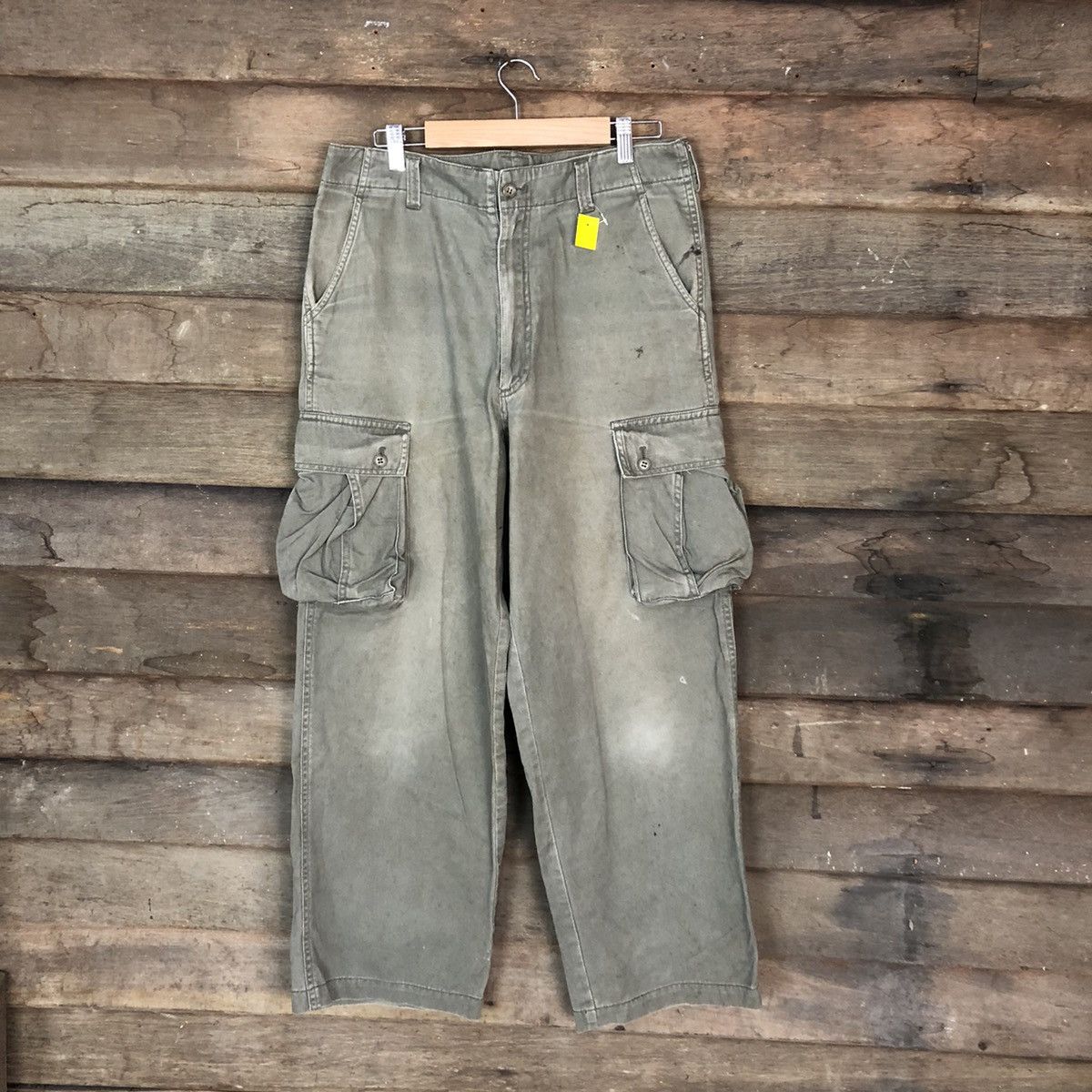 image of Faded Glory Chapmen Brown Multipocket Faded Utility Cargo Pants 2850, Men's (Size 32)