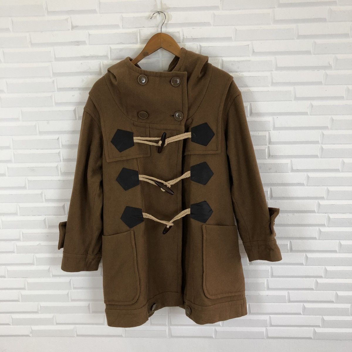 Issey Miyake × Japanese Brand Né.net Wool Duffle Coat Hoodie by Issey Miyake Size US L / EU 52-54 / 3 - 5 Thumbnail