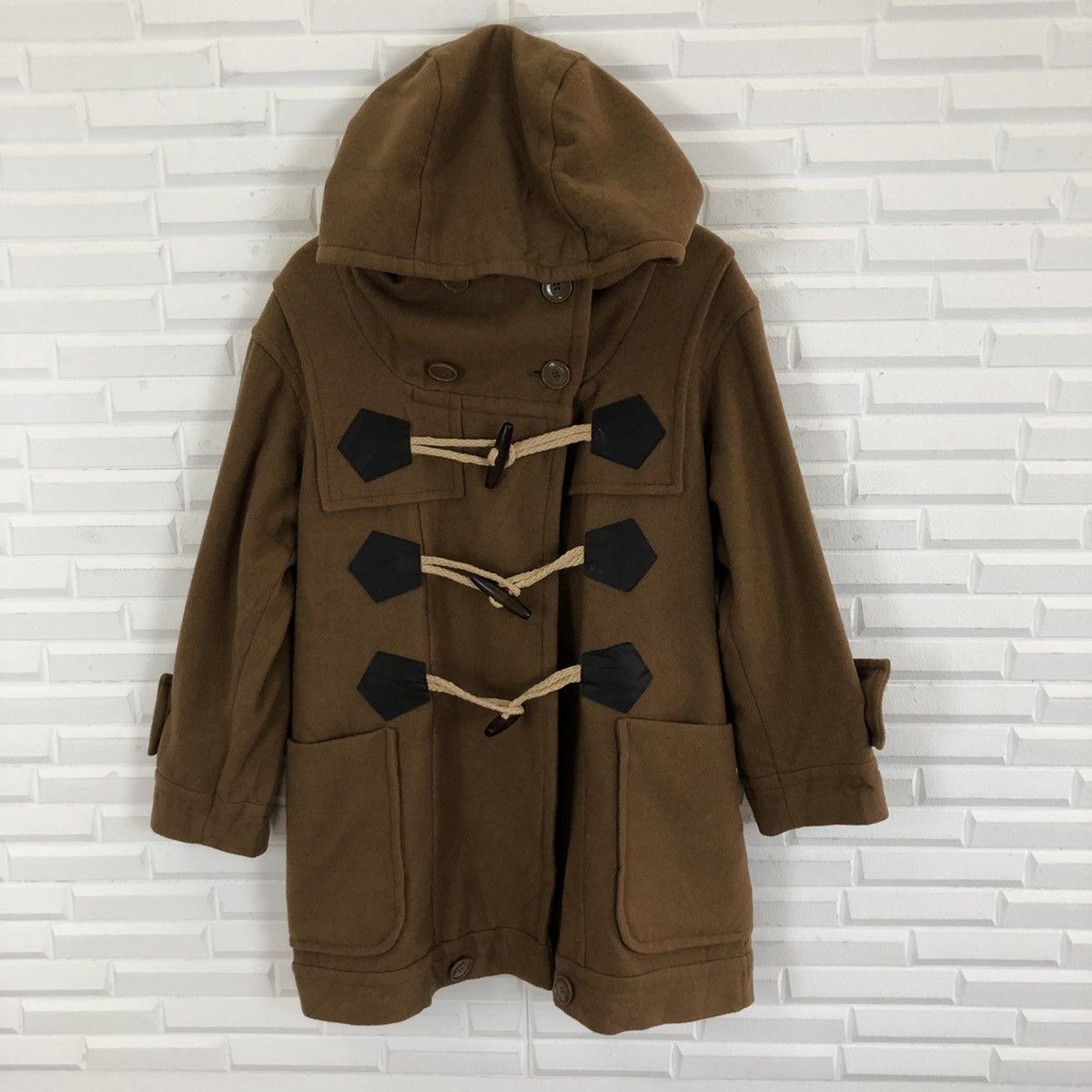 Issey Miyake × Japanese Brand Né.net Wool Duffle Coat Hoodie by Issey Miyake Size US L / EU 52-54 / 3 - 1 Thumbnail