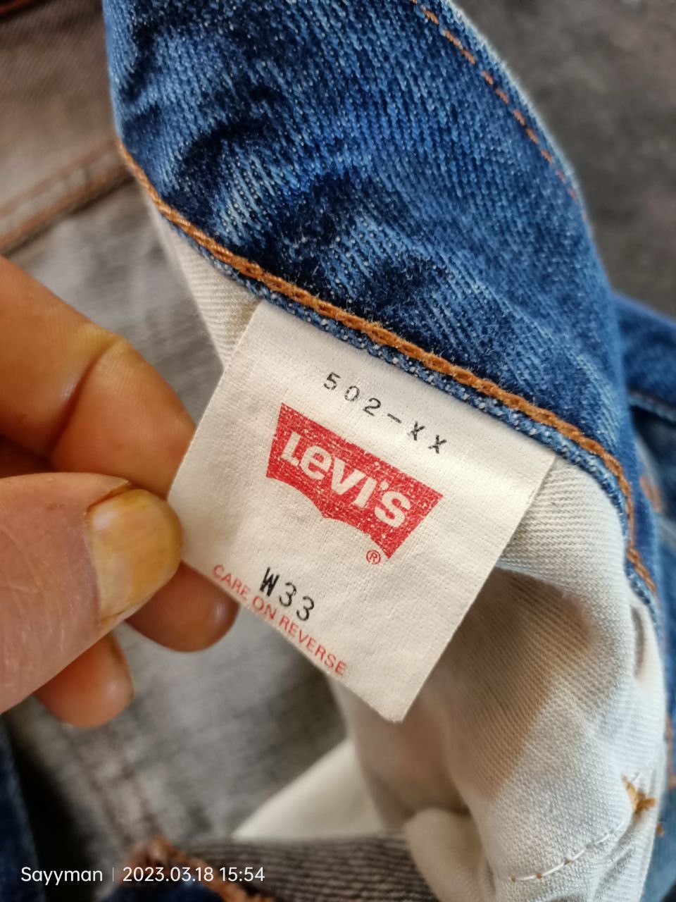 Levi's × Levi's Vintage Clothing × Vintage Vtg 90s Levi’s Big E 502XX Distressed Selvedge Jeans Size US 33 - 13 Thumbnail